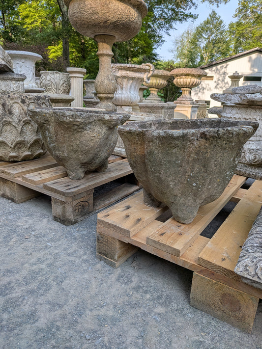 2 British Cast Stone Planters / Jardinieres