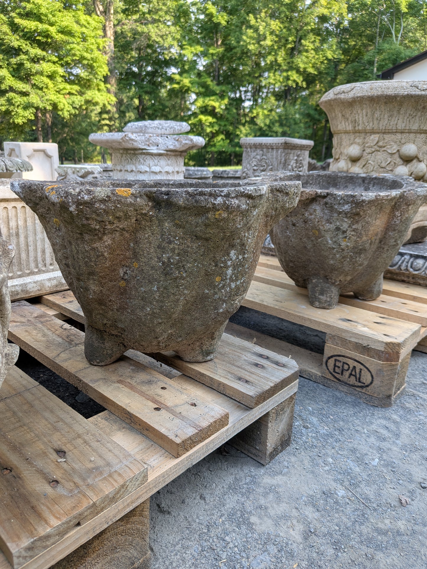 2 British Cast Stone Planters / Jardinieres