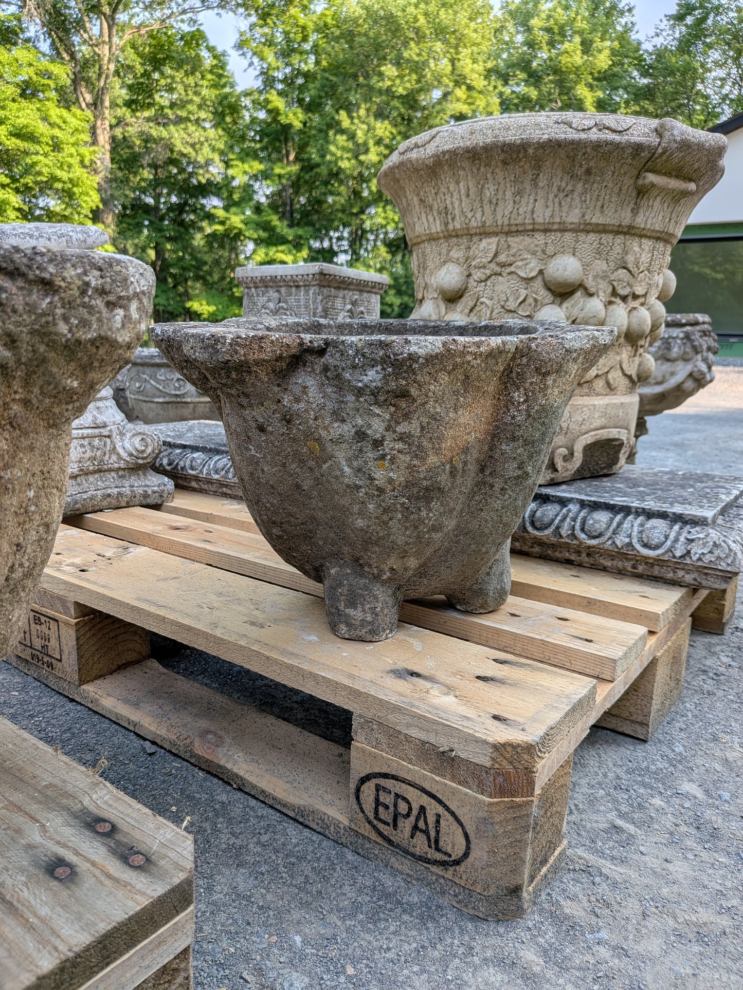 2 British Cast Stone Planters / Jardinieres