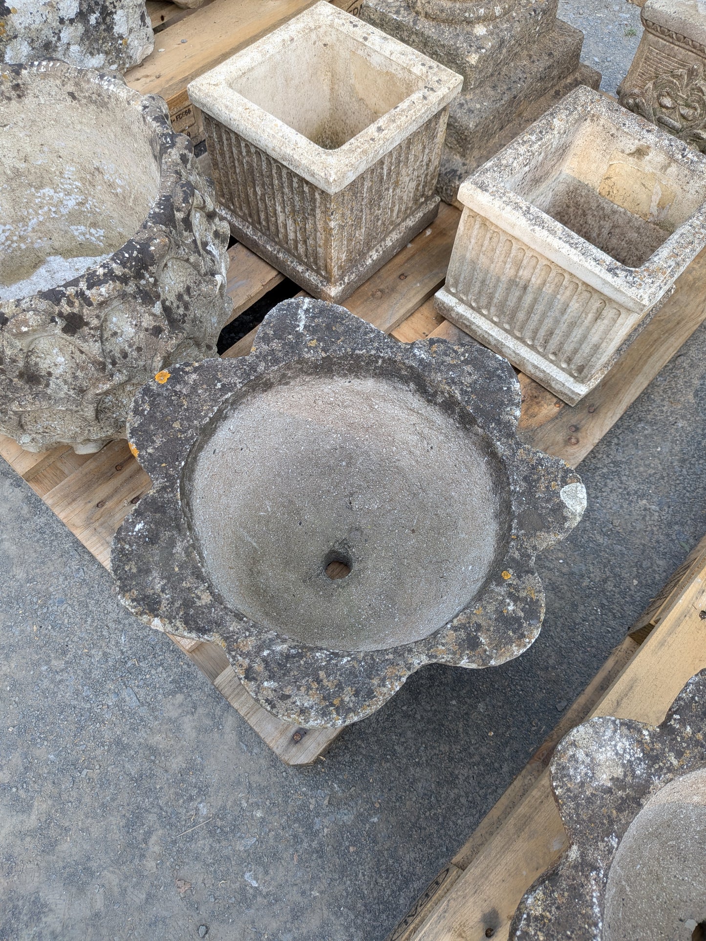 2 British Cast Stone Planters / Jardinieres