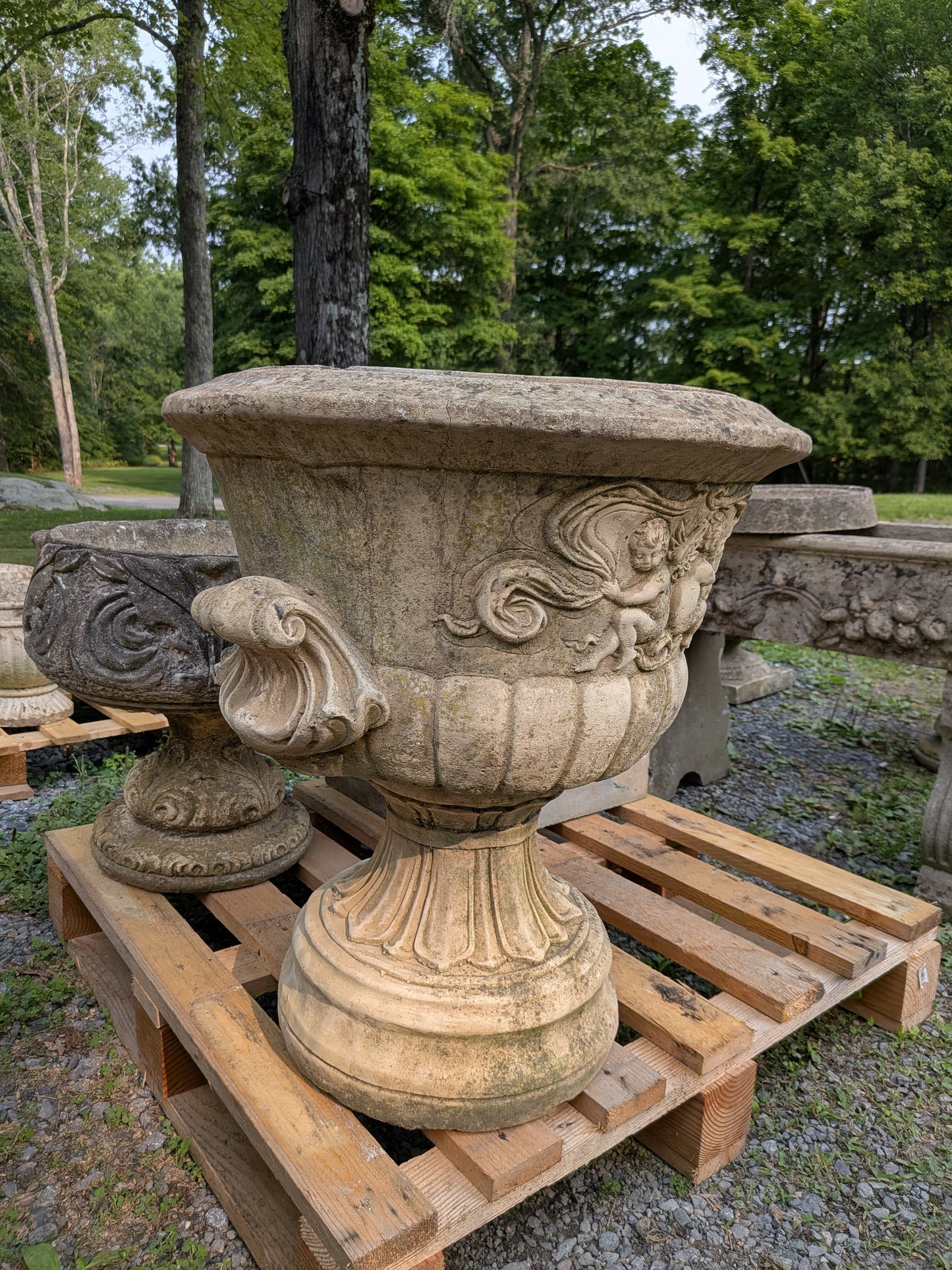 Pair of British Cast Stone Planters / Jardinieres