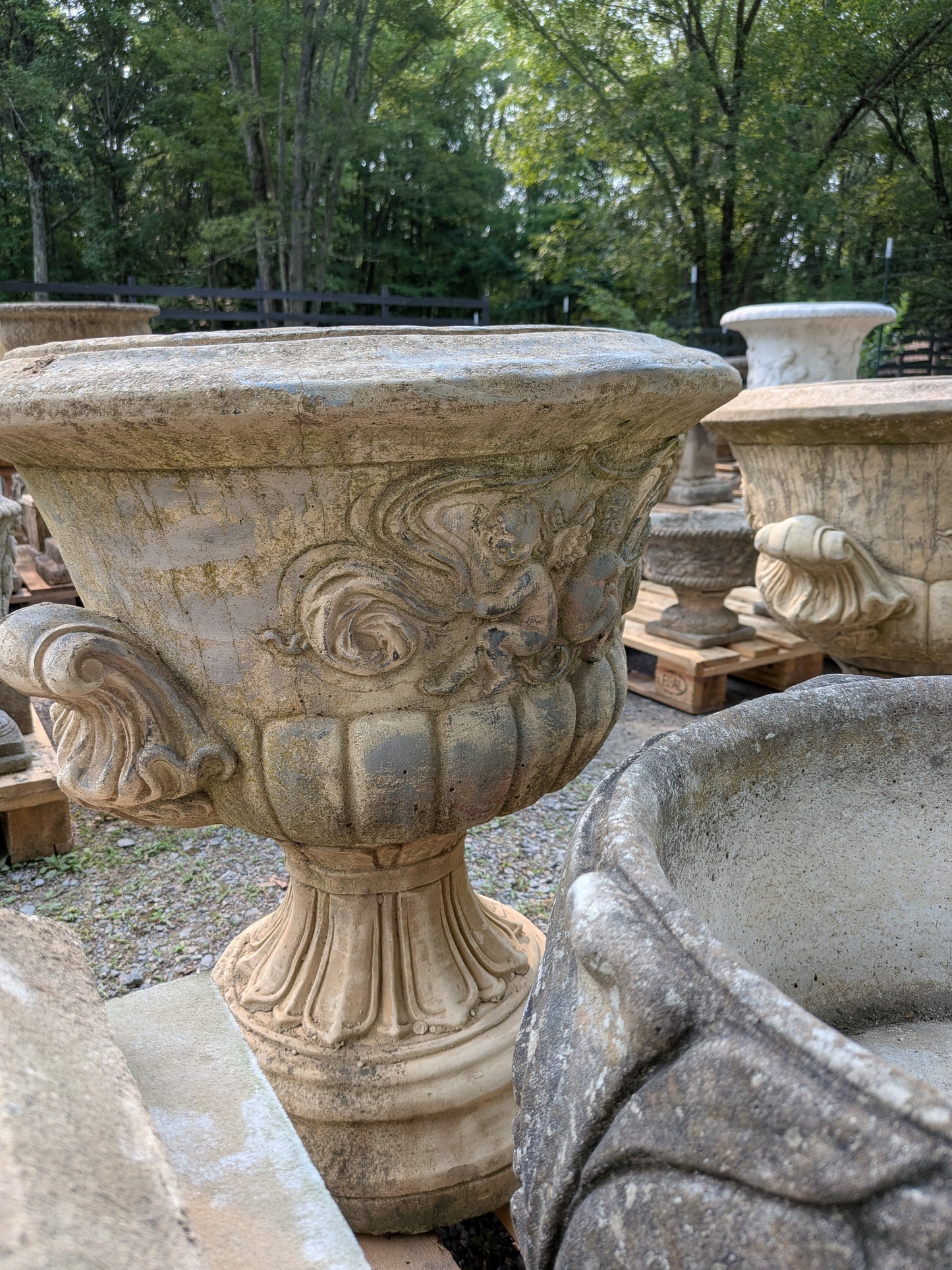 Pair of British Cast Stone Planters / Jardinieres