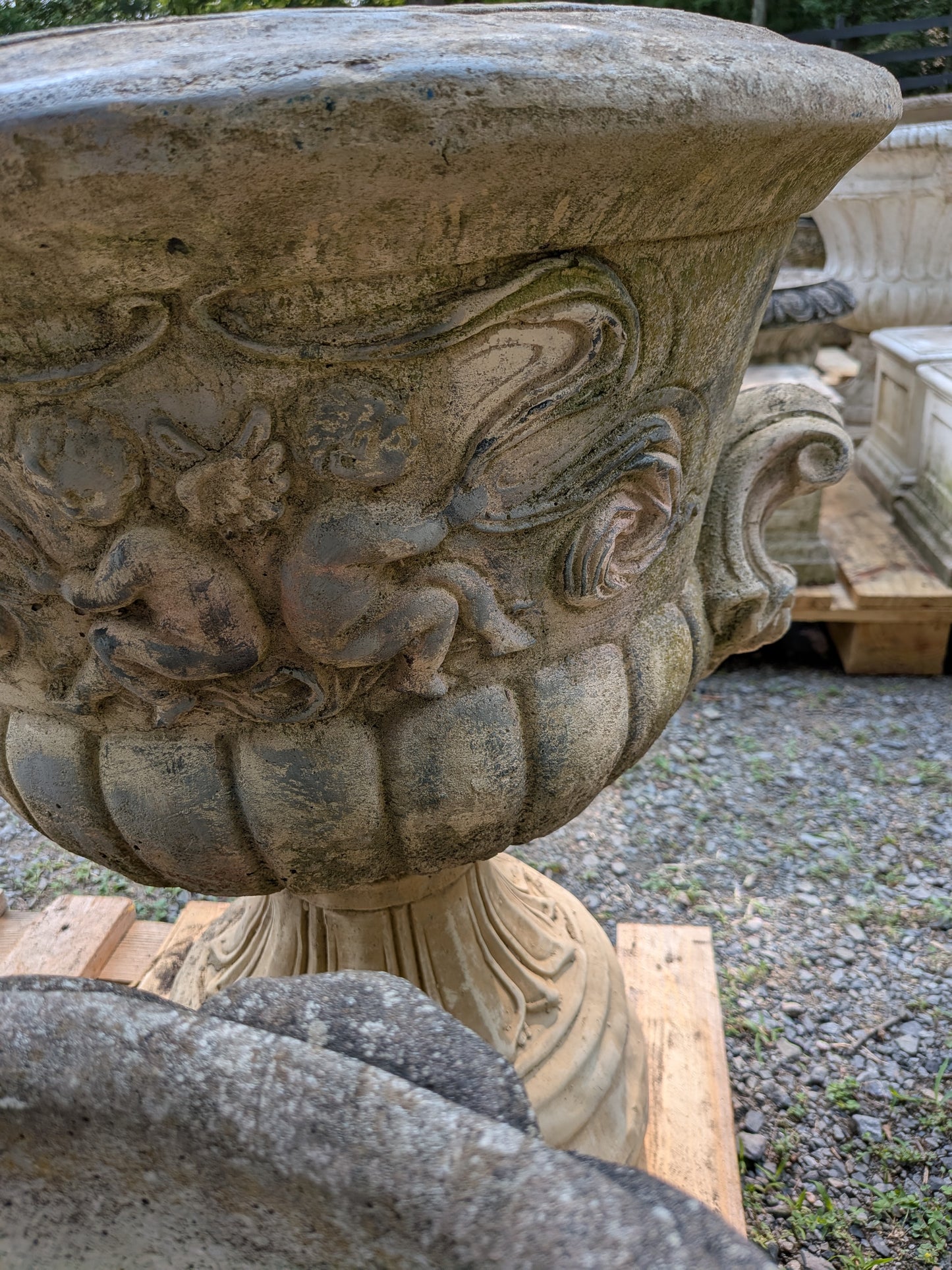 Pair of British Cast Stone Planters / Jardinieres