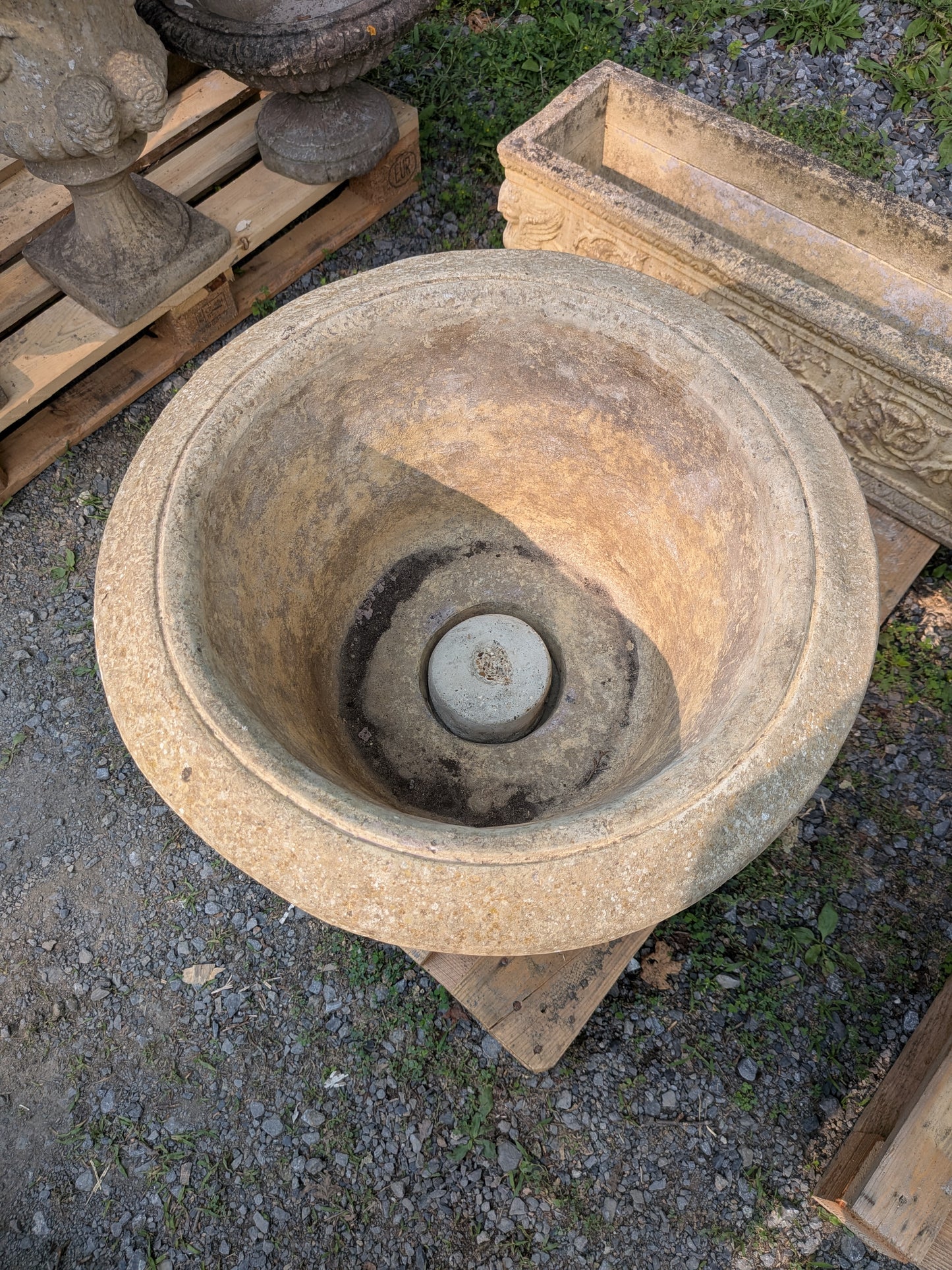 Pair of British Cast Stone Planters / Jardinieres