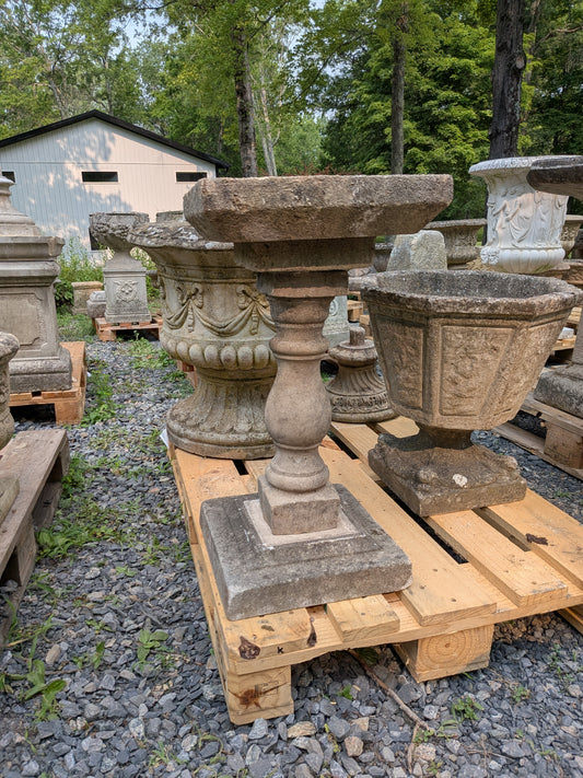 British Cast Stone Birdbath