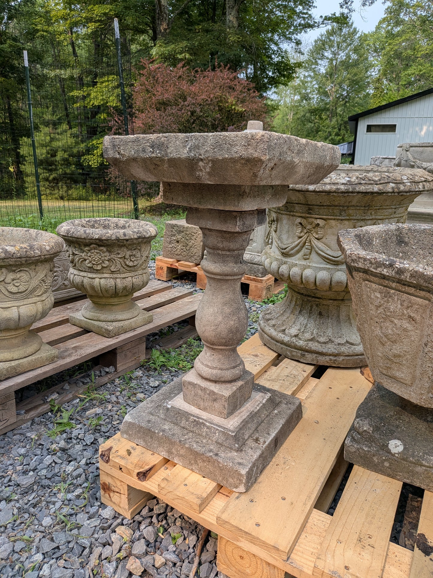 British Cast Stone Birdbath