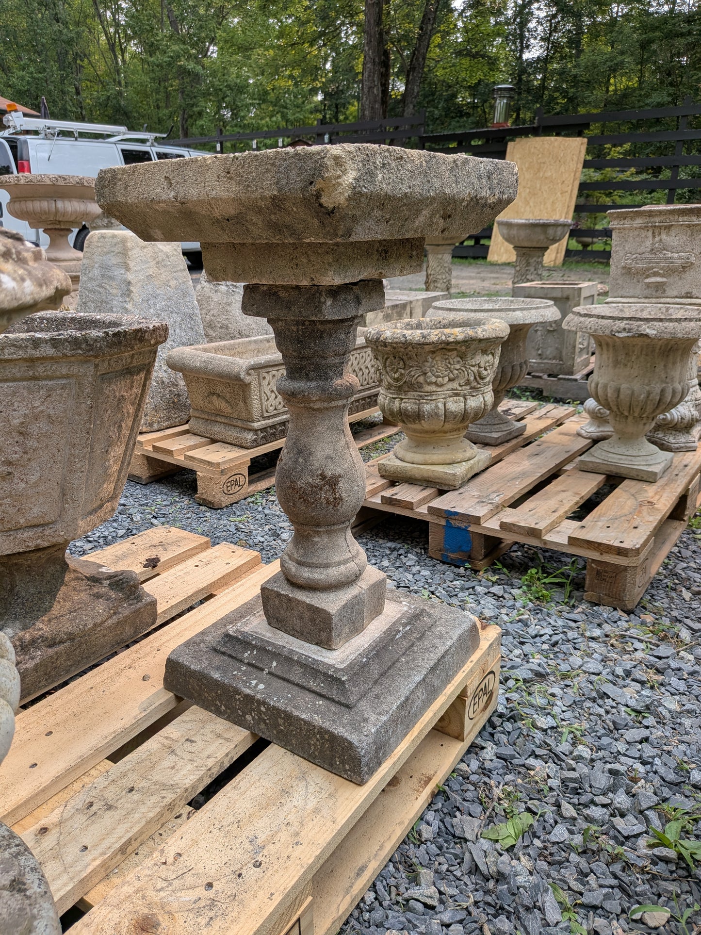 British Cast Stone Birdbath