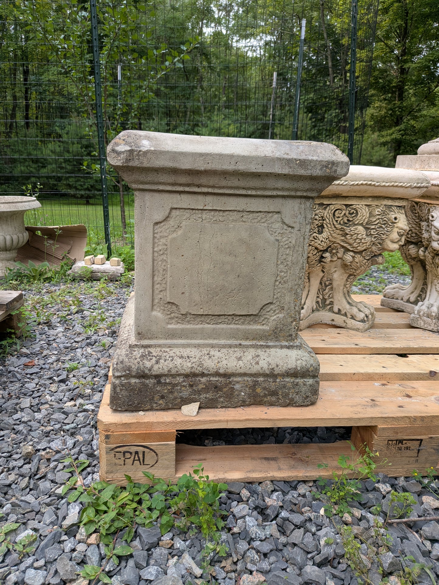 British Cast Stone Planter / Jardiniere with Plinth