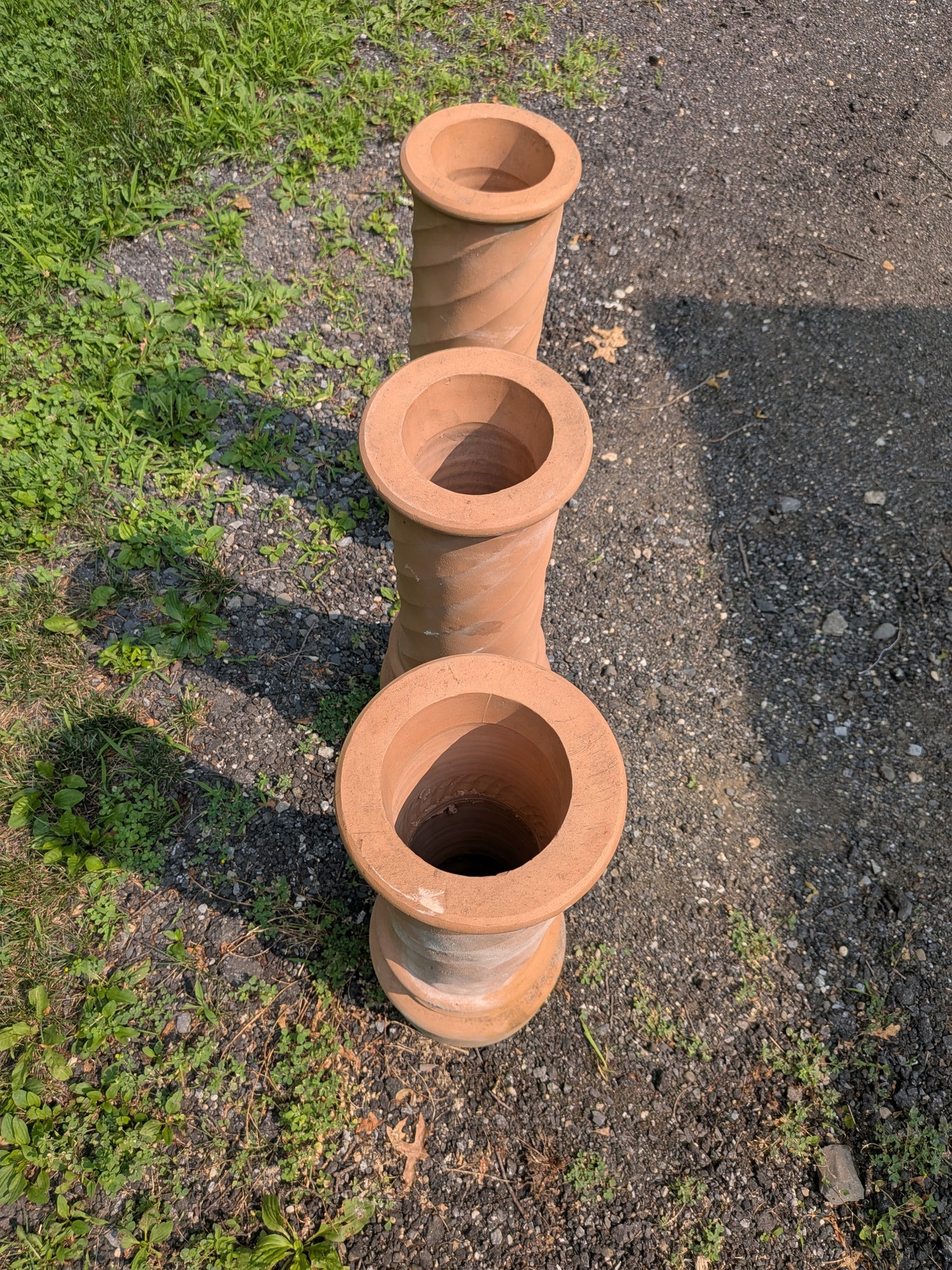 3 Terracotta Pedestals