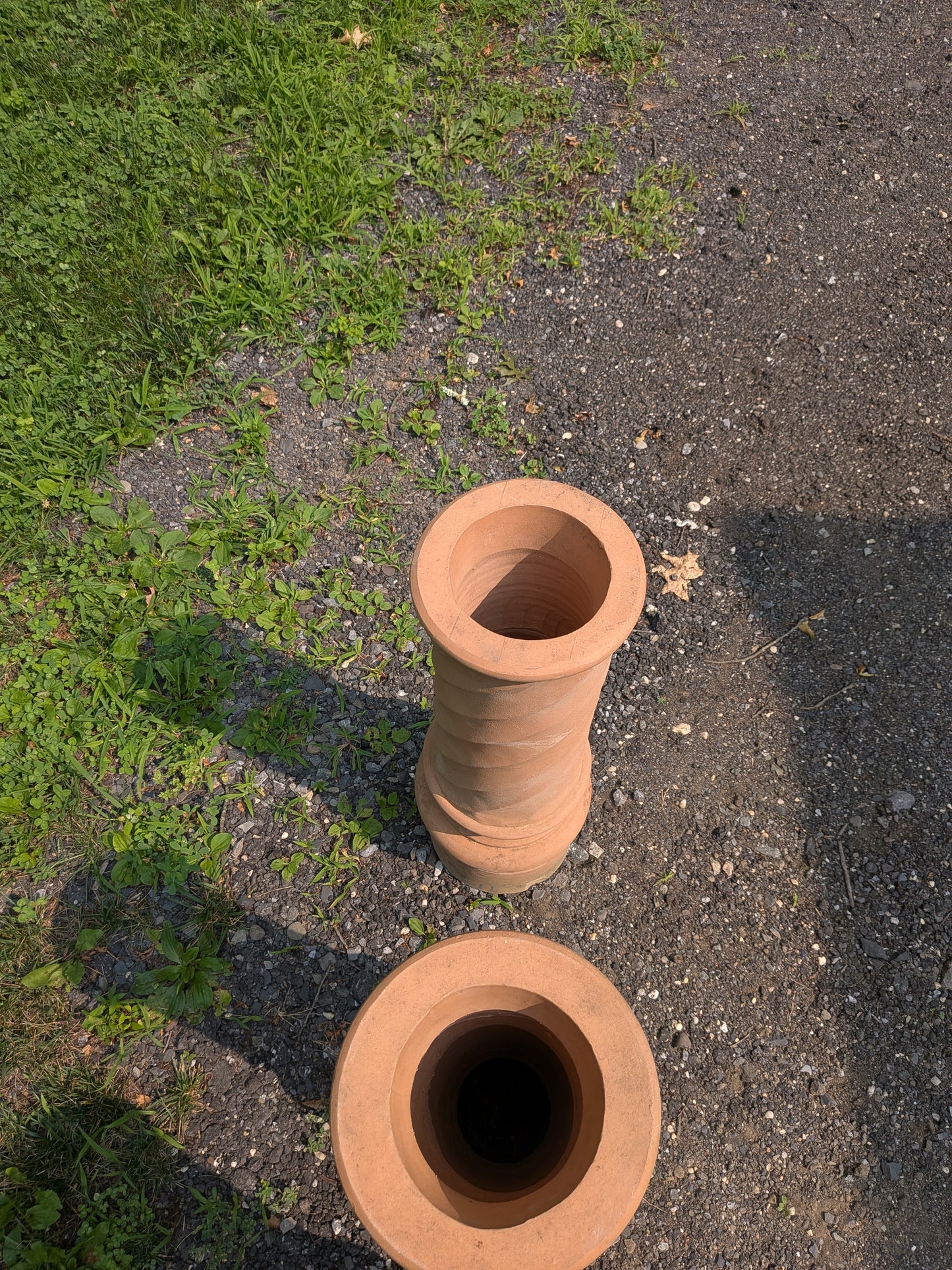 3 Terracotta Pedestals