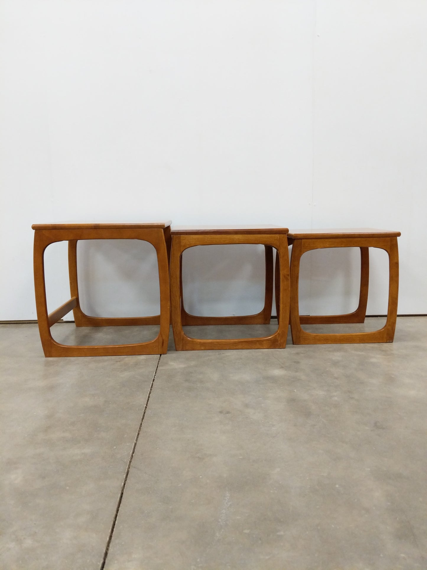 Set of Vintage Mid Century Modern Teak Nesting Tables