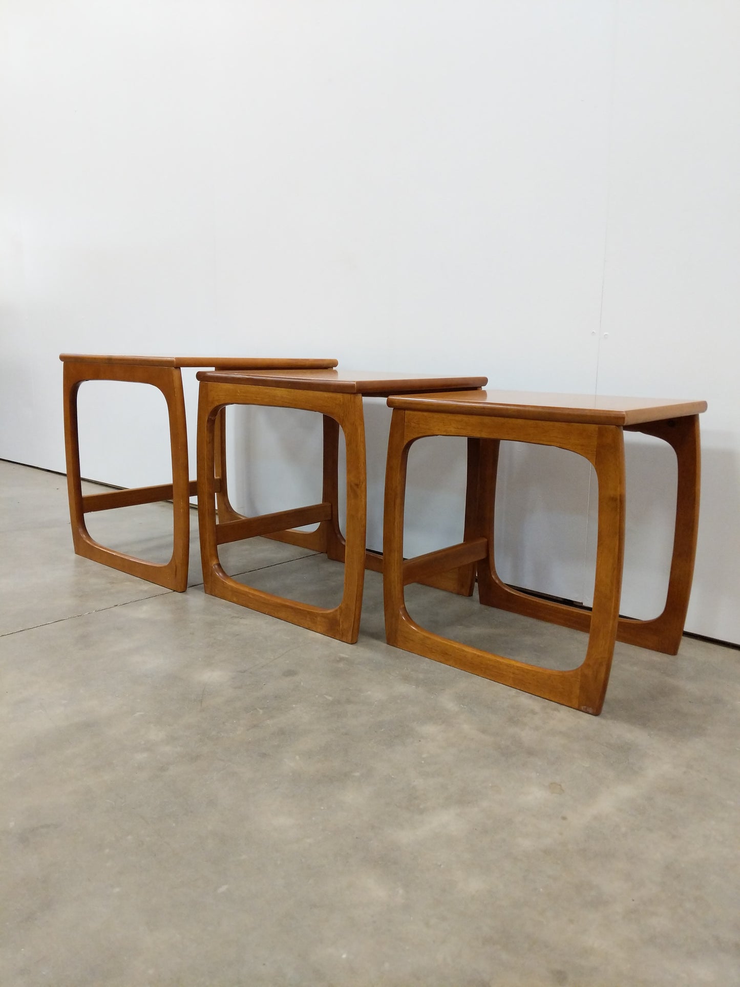 Set of Vintage Mid Century Modern Teak Nesting Tables