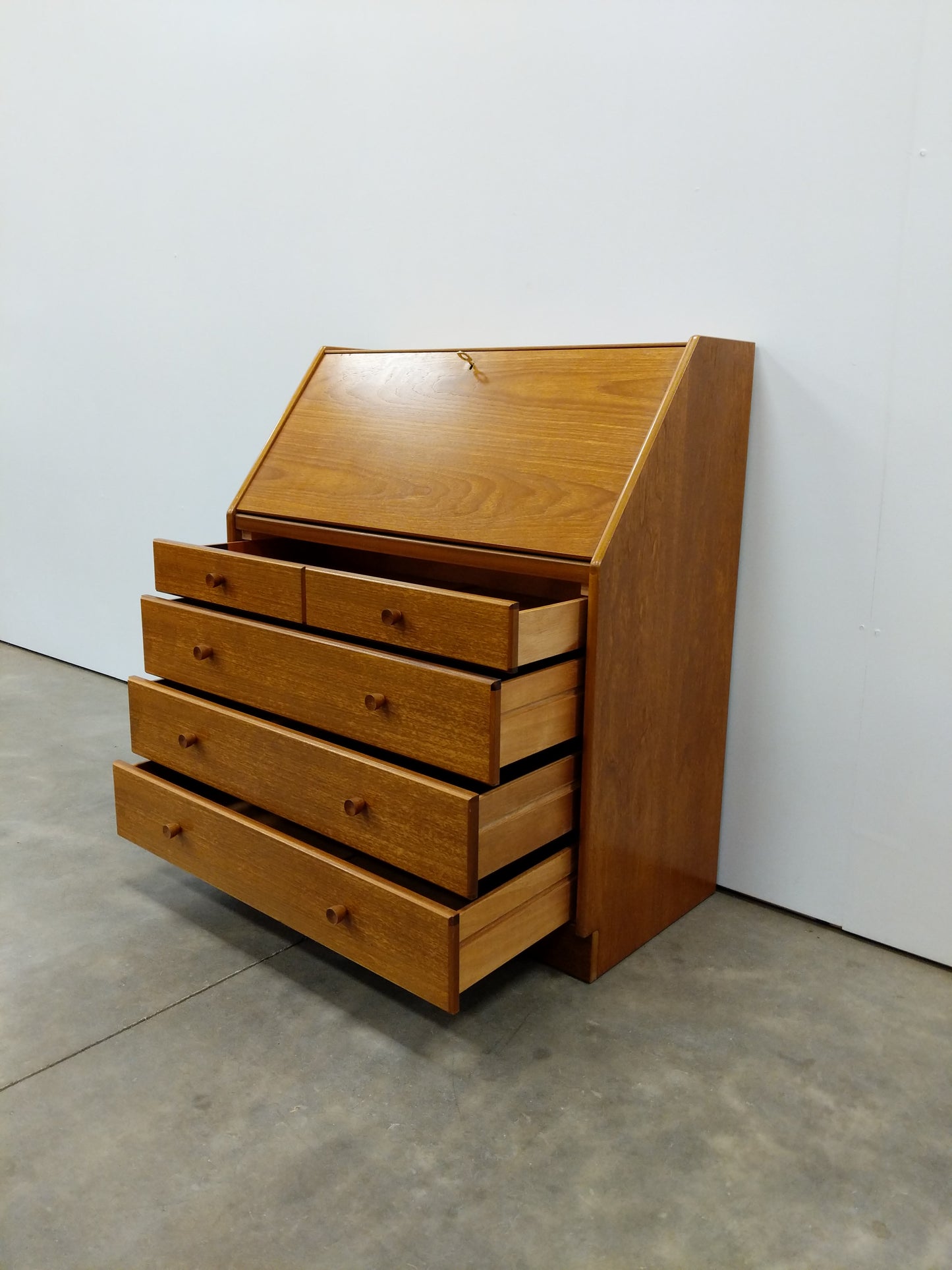 Vintage Mid Century Modern Teak Secretary Desk by Nathan