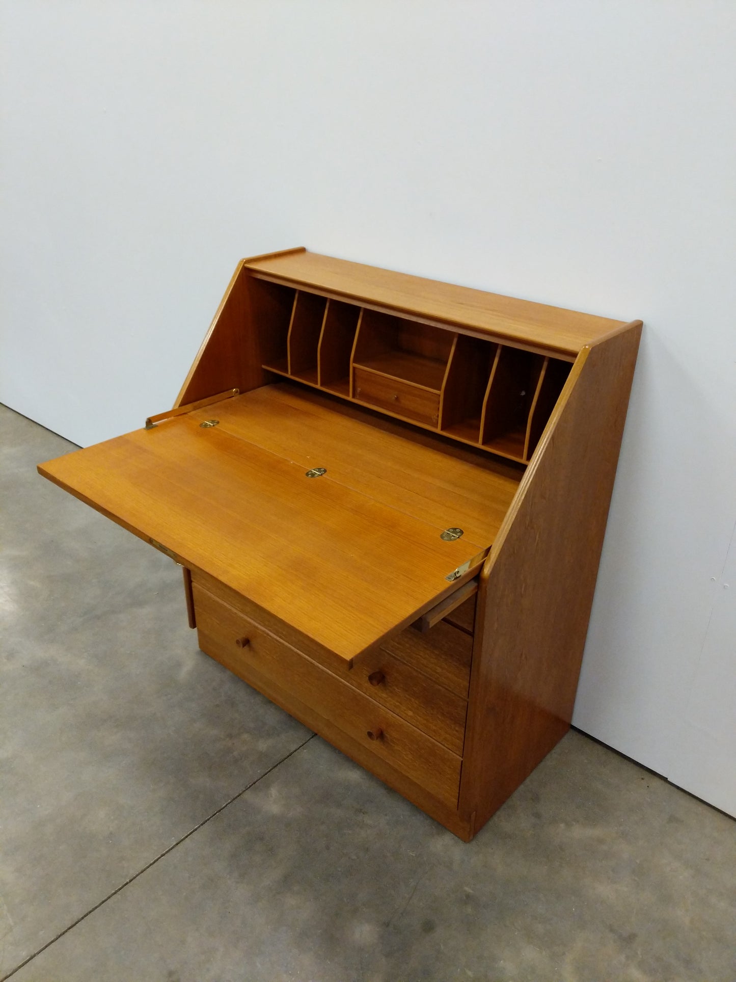 Vintage Mid Century Modern Teak Secretary Desk by Nathan