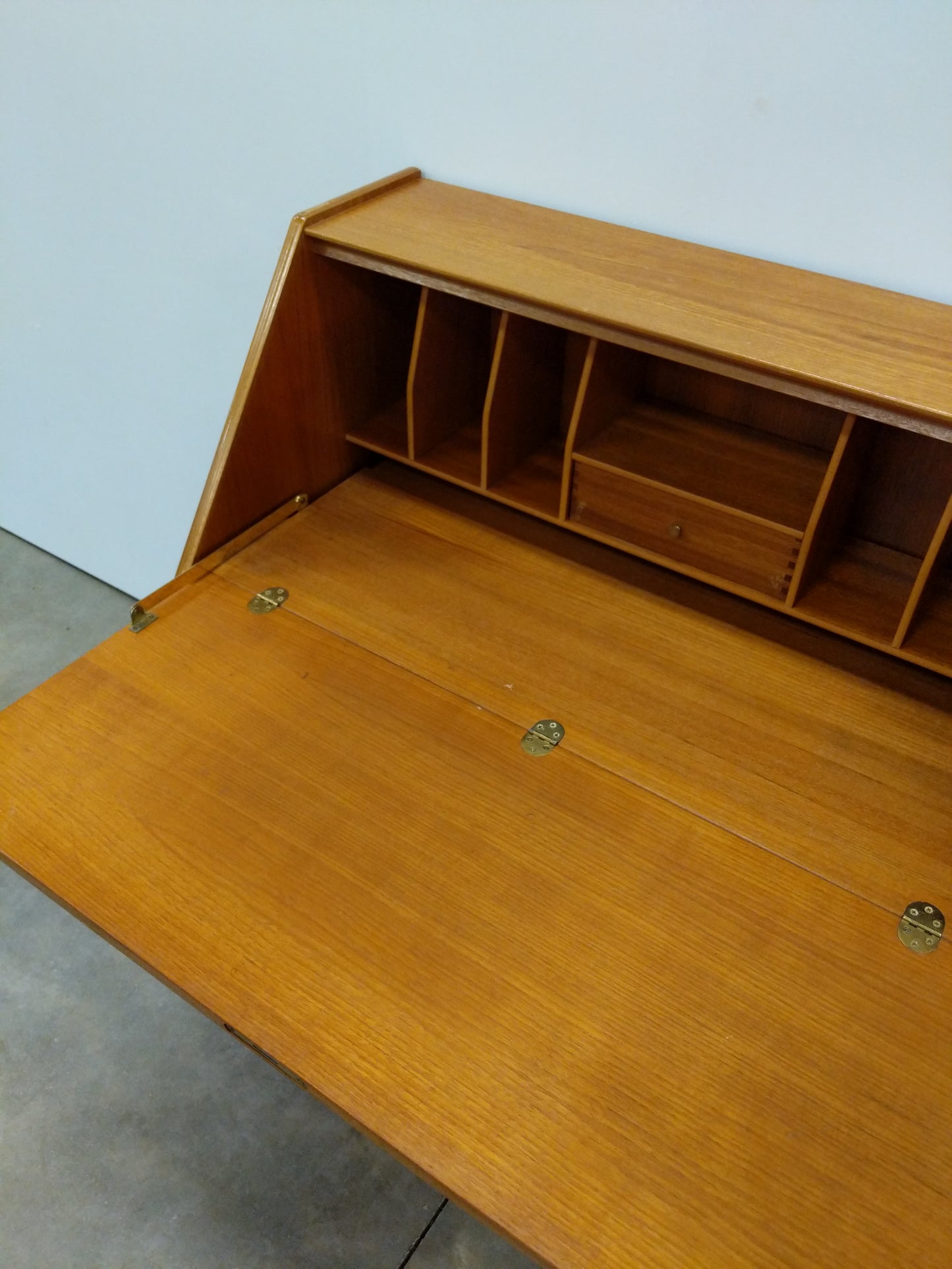 Vintage Mid Century Modern Teak Secretary Desk by Nathan