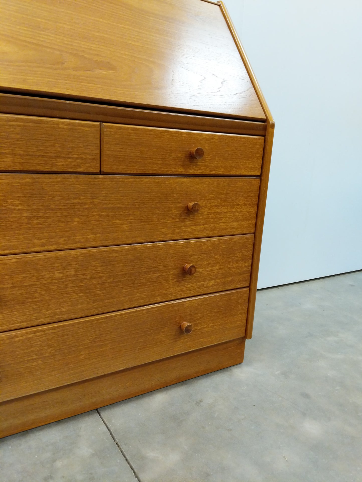 Vintage Mid Century Modern Teak Secretary Desk by Nathan