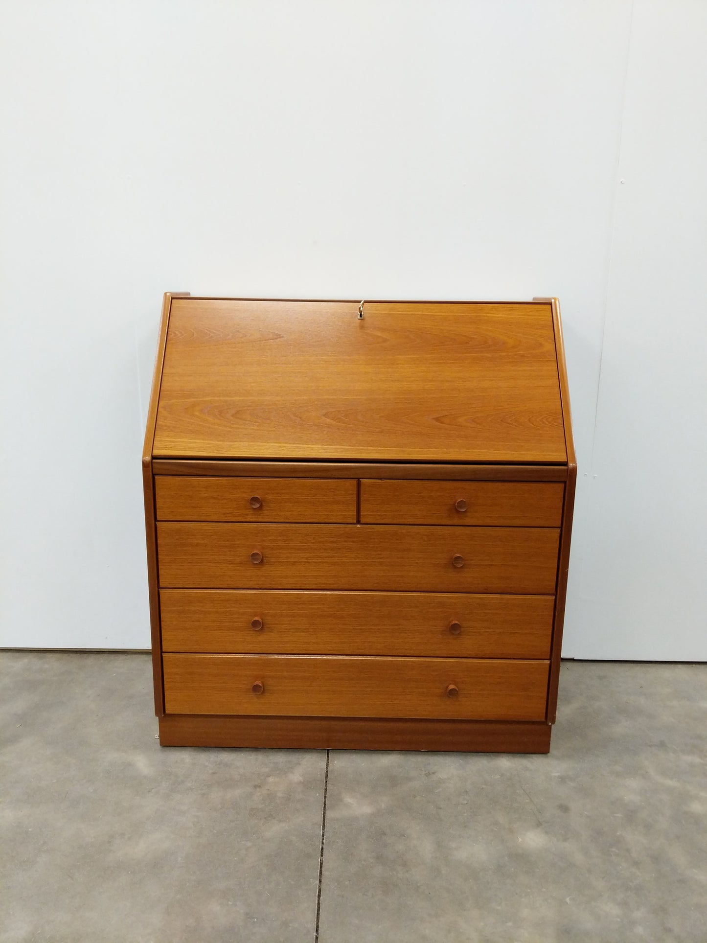 Vintage Mid Century Modern Teak Secretary Desk by Nathan