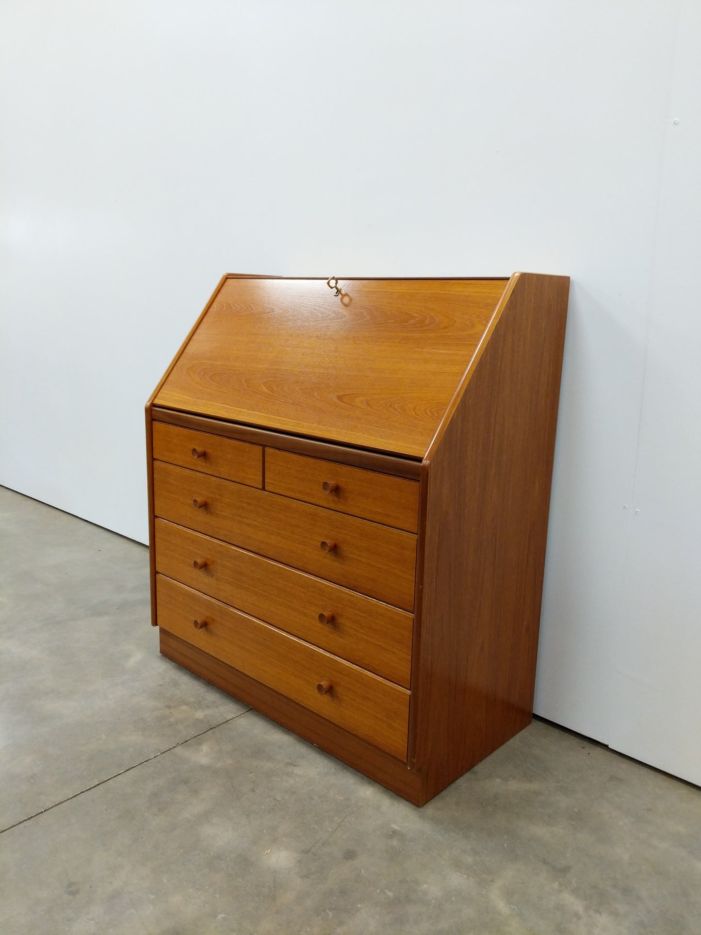 Vintage Mid Century Modern Teak Secretary Desk by Nathan