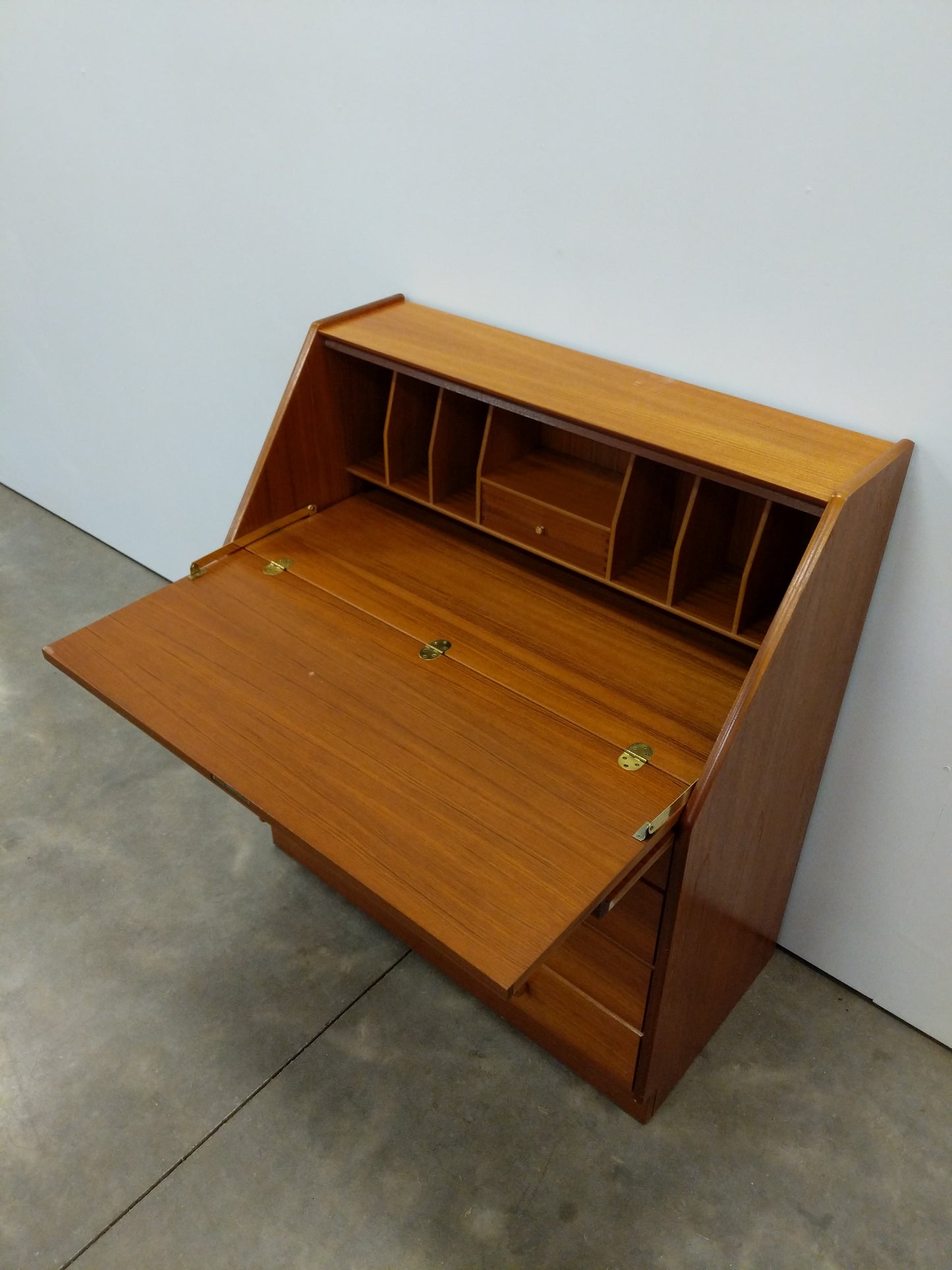 Vintage Mid Century Modern Teak Secretary Desk by Nathan