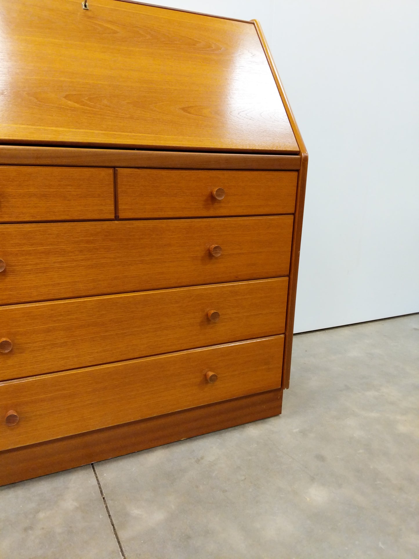 Vintage Mid Century Modern Teak Secretary Desk by Nathan