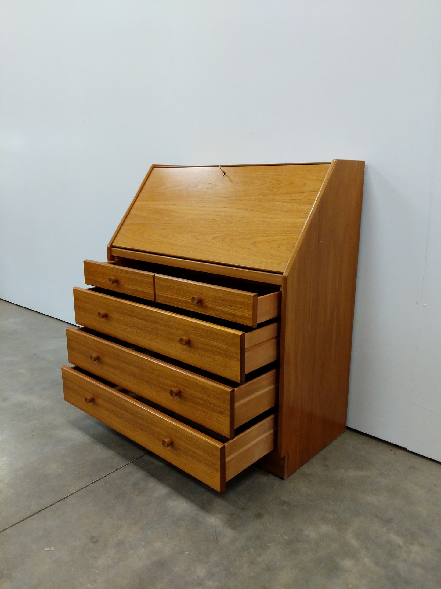 Vintage Mid Century Modern Teak Secretary Desk by Nathan