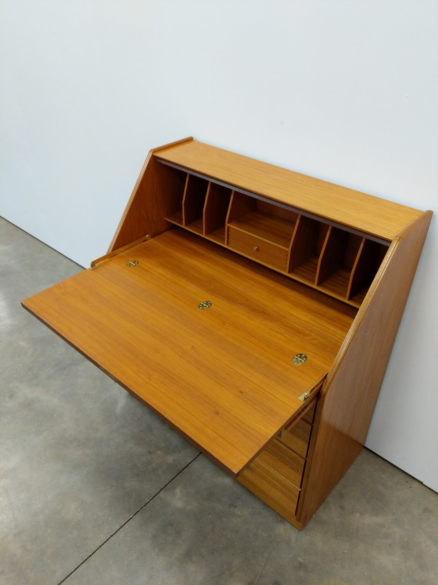 Vintage Mid Century Modern Teak Secretary Desk by Nathan