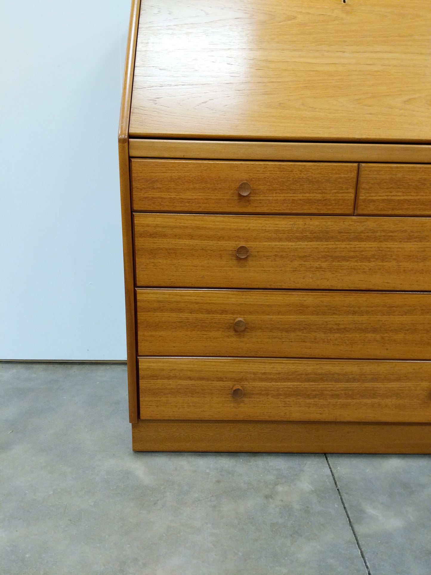 Vintage Mid Century Modern Teak Secretary Desk by Nathan