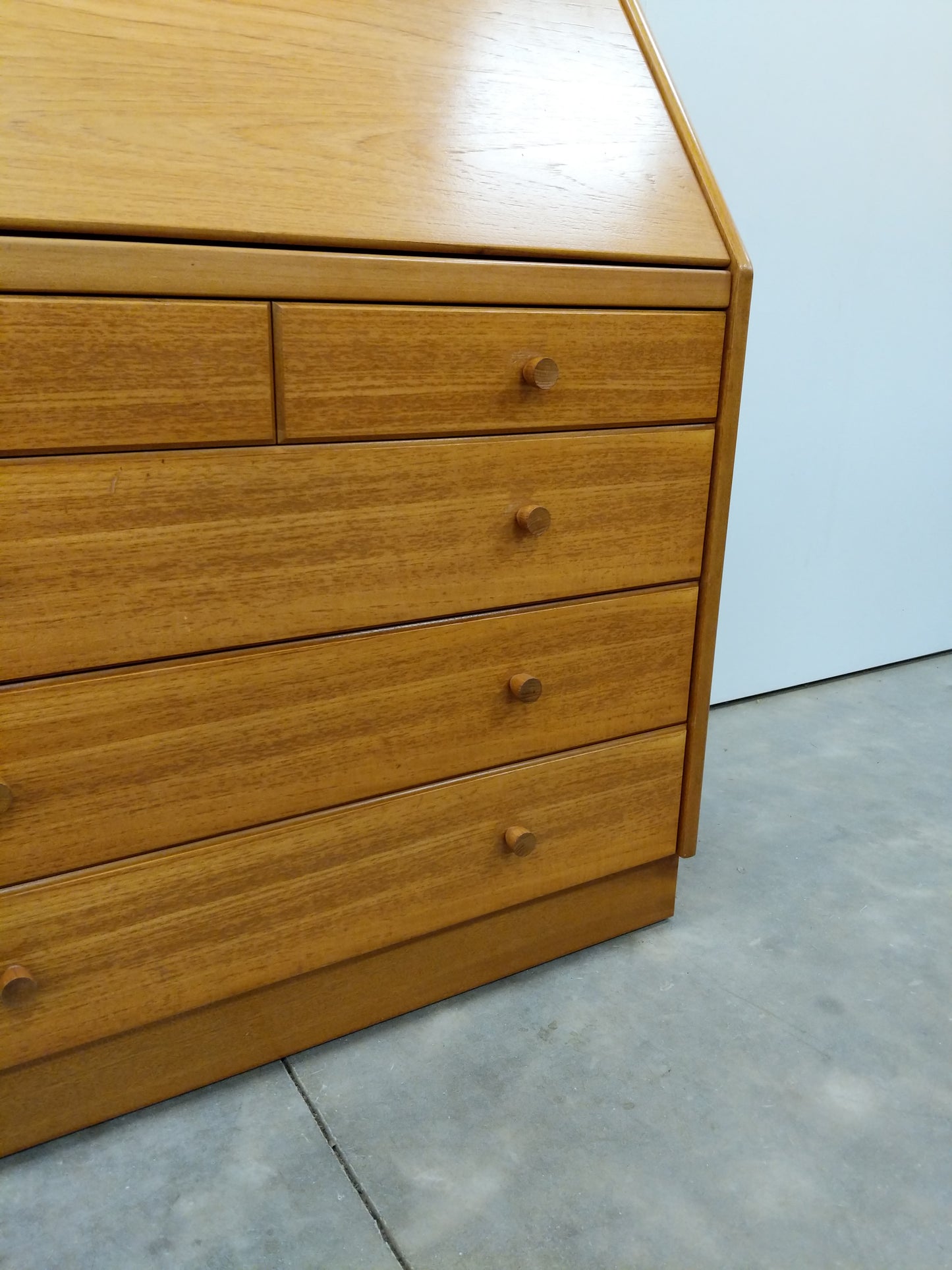 Vintage Mid Century Modern Teak Secretary Desk by Nathan