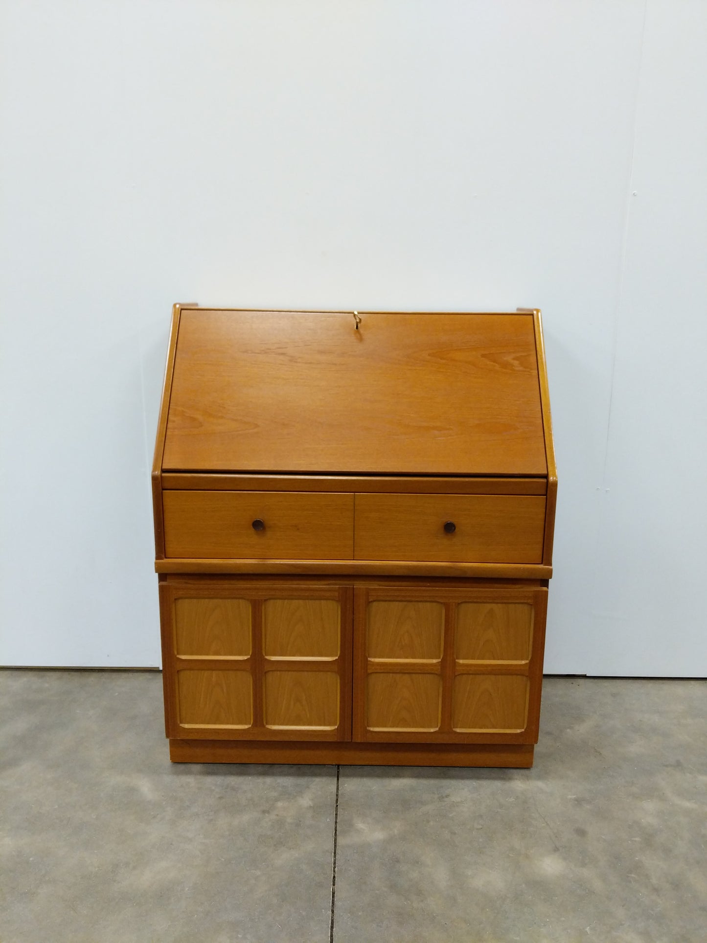 Vintage Mid Century Modern Teak Secretary Desk by Parker Knoll