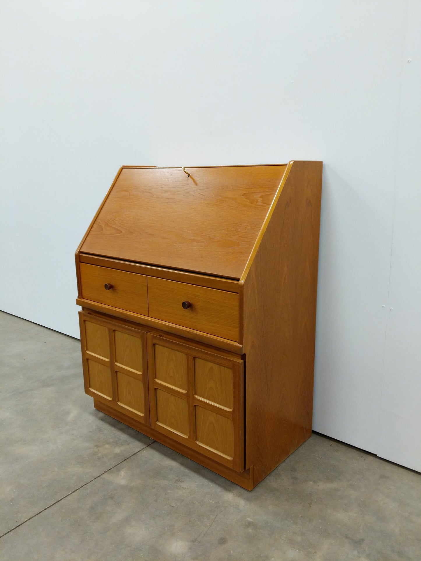 Vintage Mid Century Modern Teak Secretary Desk by Parker Knoll