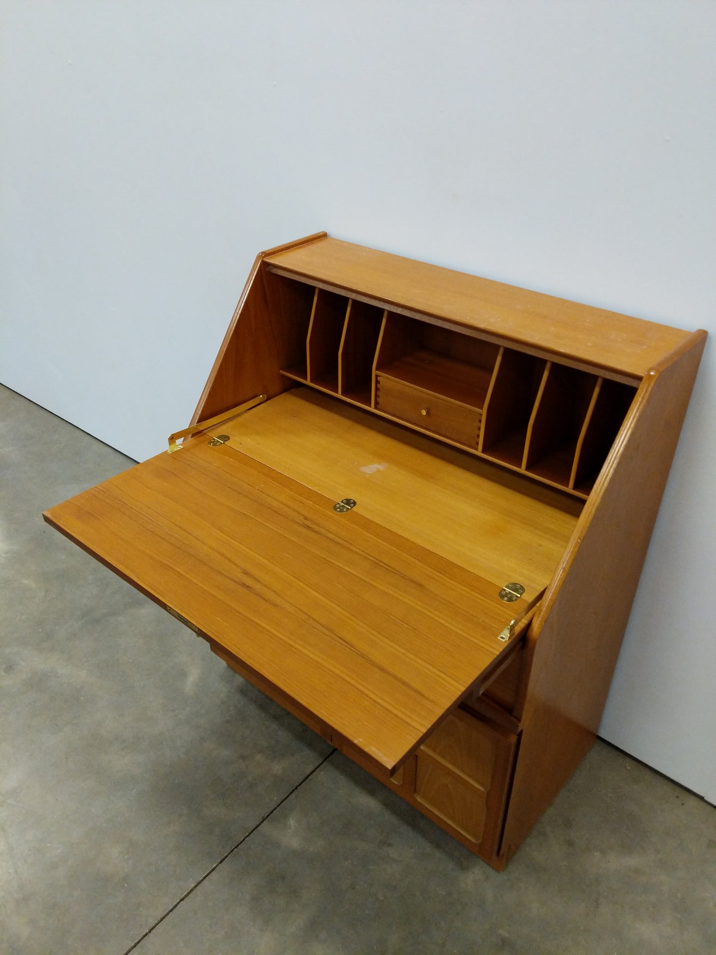 Vintage Mid Century Modern Teak Secretary Desk by Parker Knoll