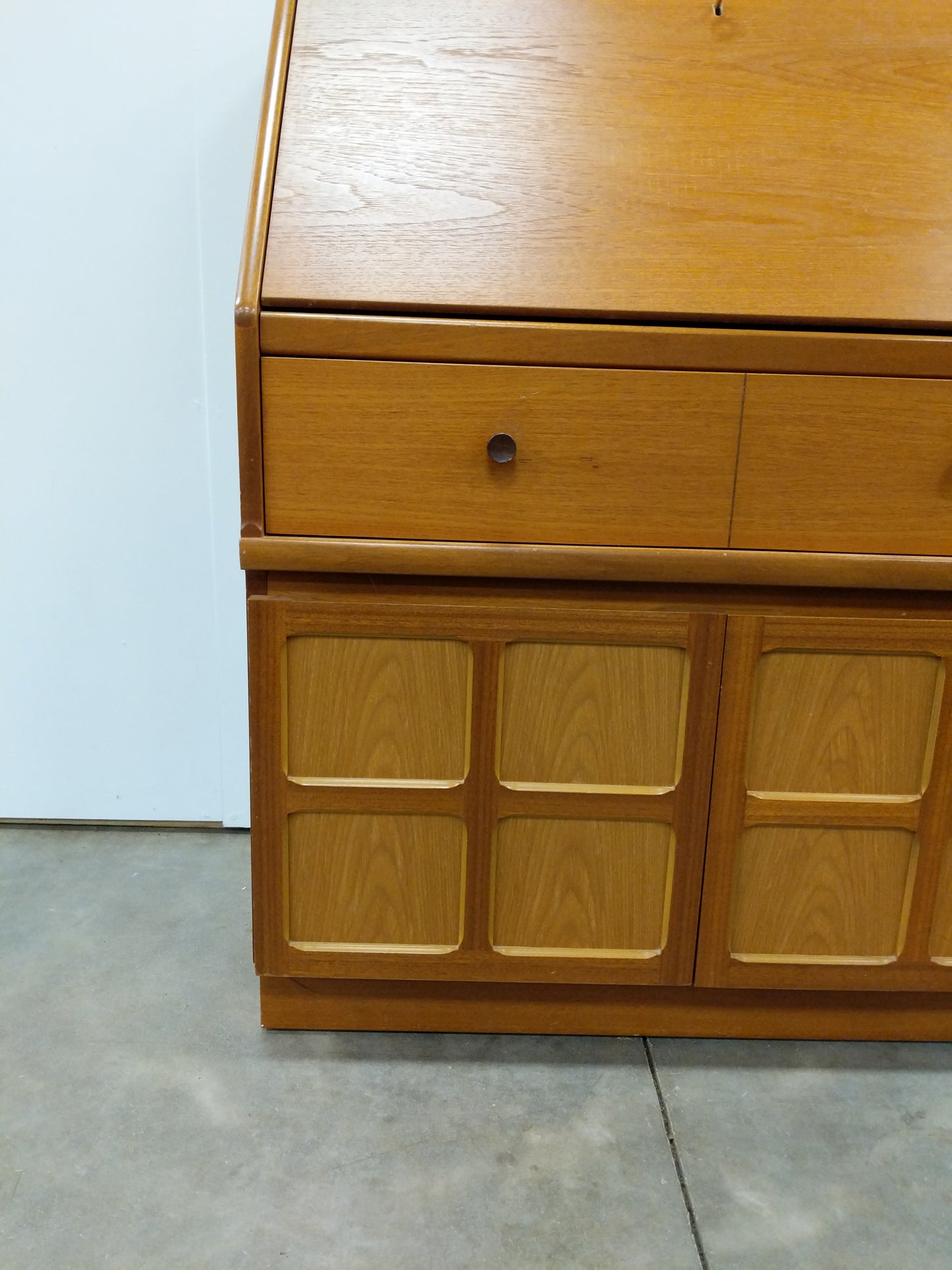 Vintage Mid Century Modern Teak Secretary Desk by Parker Knoll