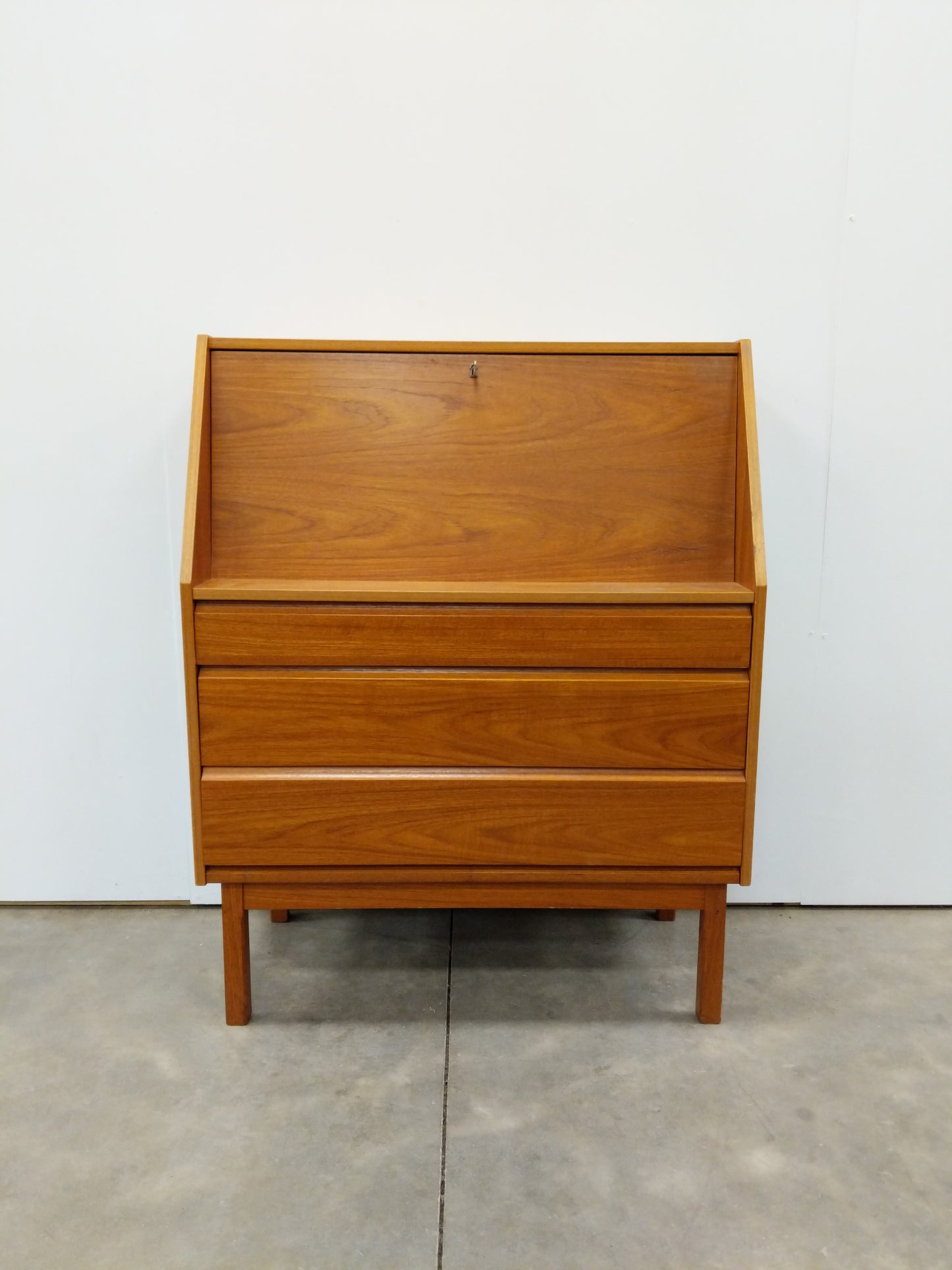 Vintage Mid Century Danish Modern Teak Secretary Desk by Interform