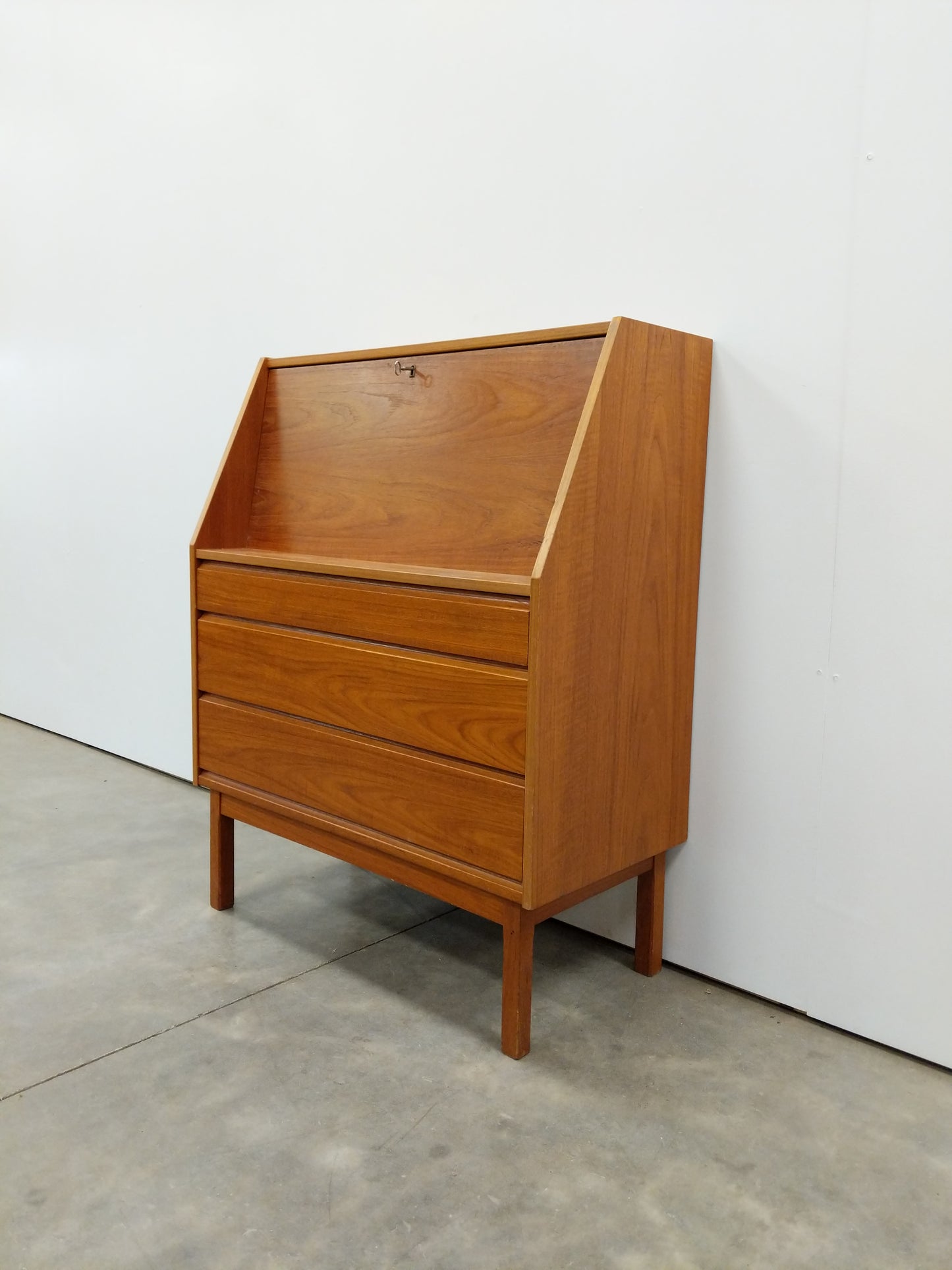 Vintage Mid Century Danish Modern Teak Secretary Desk by Interform