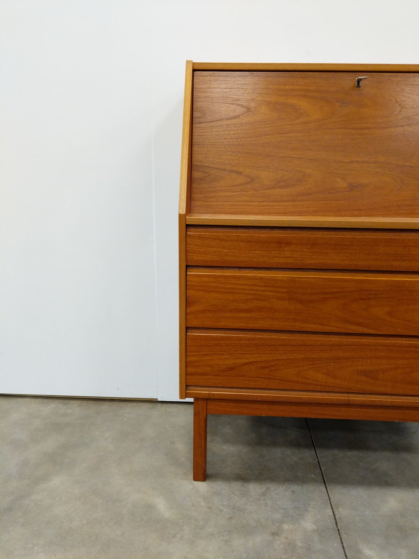 Vintage Mid Century Danish Modern Teak Secretary Desk by Interform