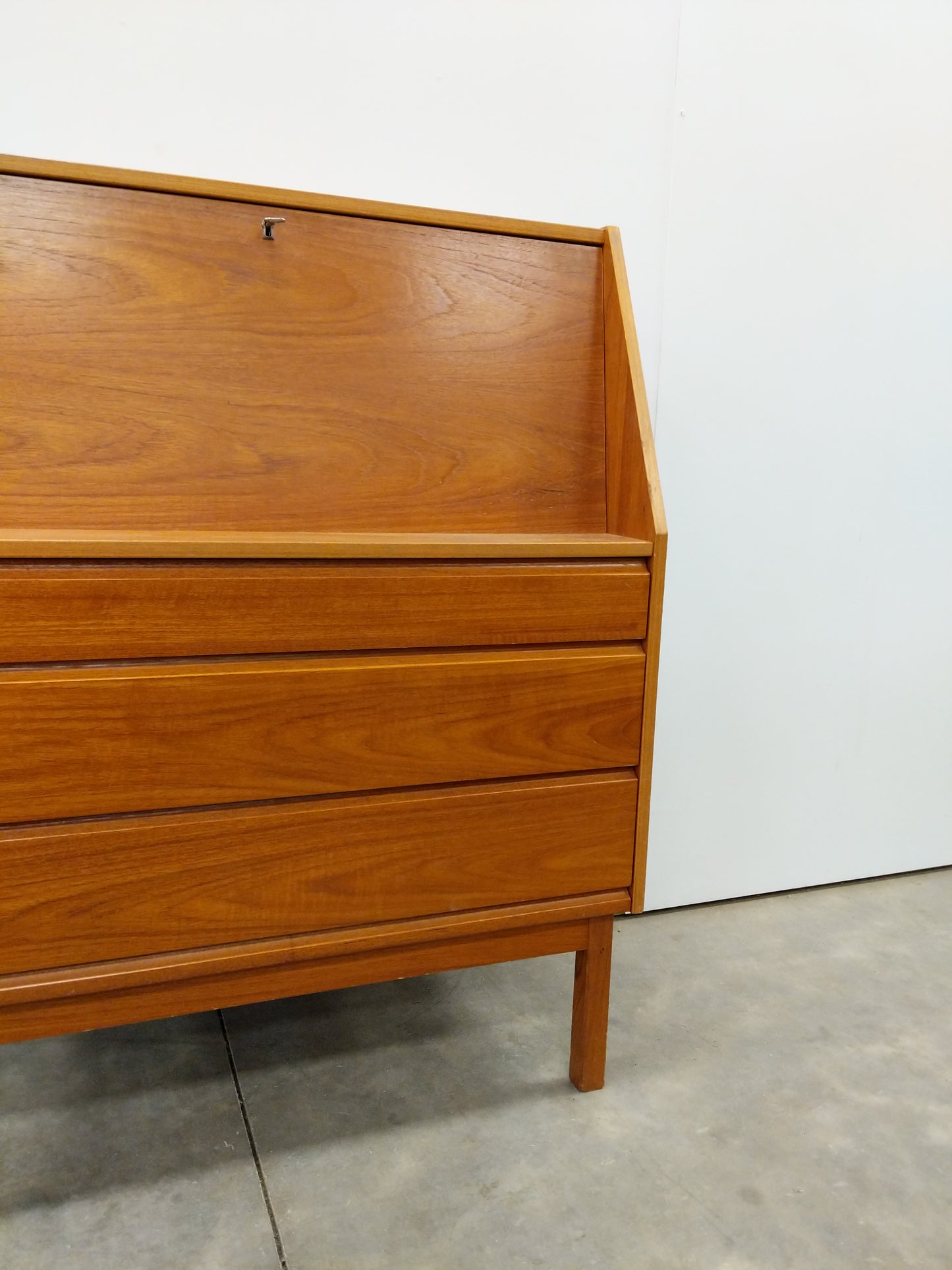 Vintage Mid Century Danish Modern Teak Secretary Desk by Interform