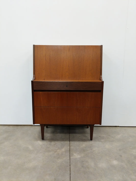 Vintage Mid Century Modern Teak Secretary Desk by Elliotts of Newbury