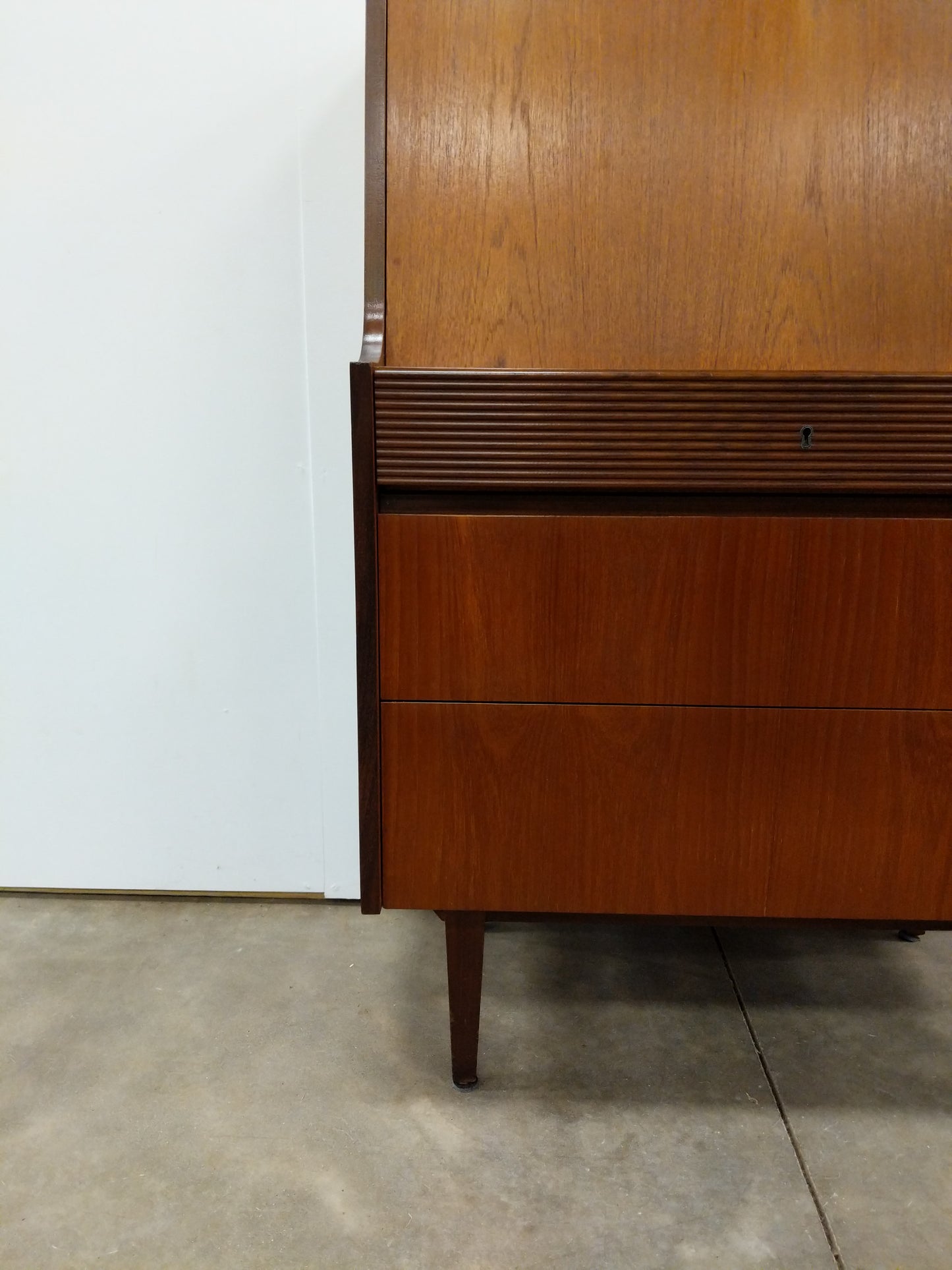 Vintage Mid Century Modern Teak Secretary Desk by Elliotts of Newbury
