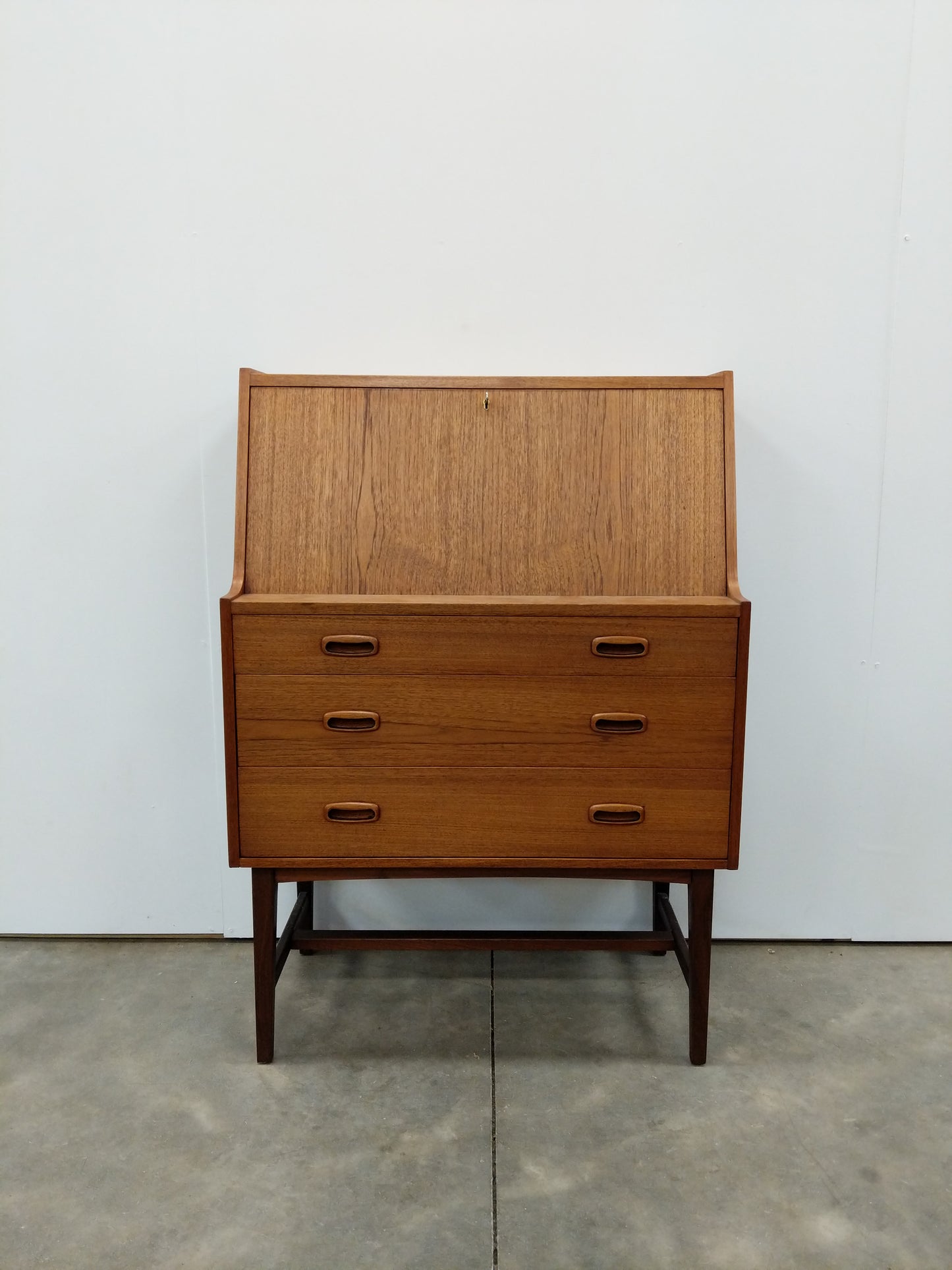 Vintage Mid Century Modern Teak Secretary Desk