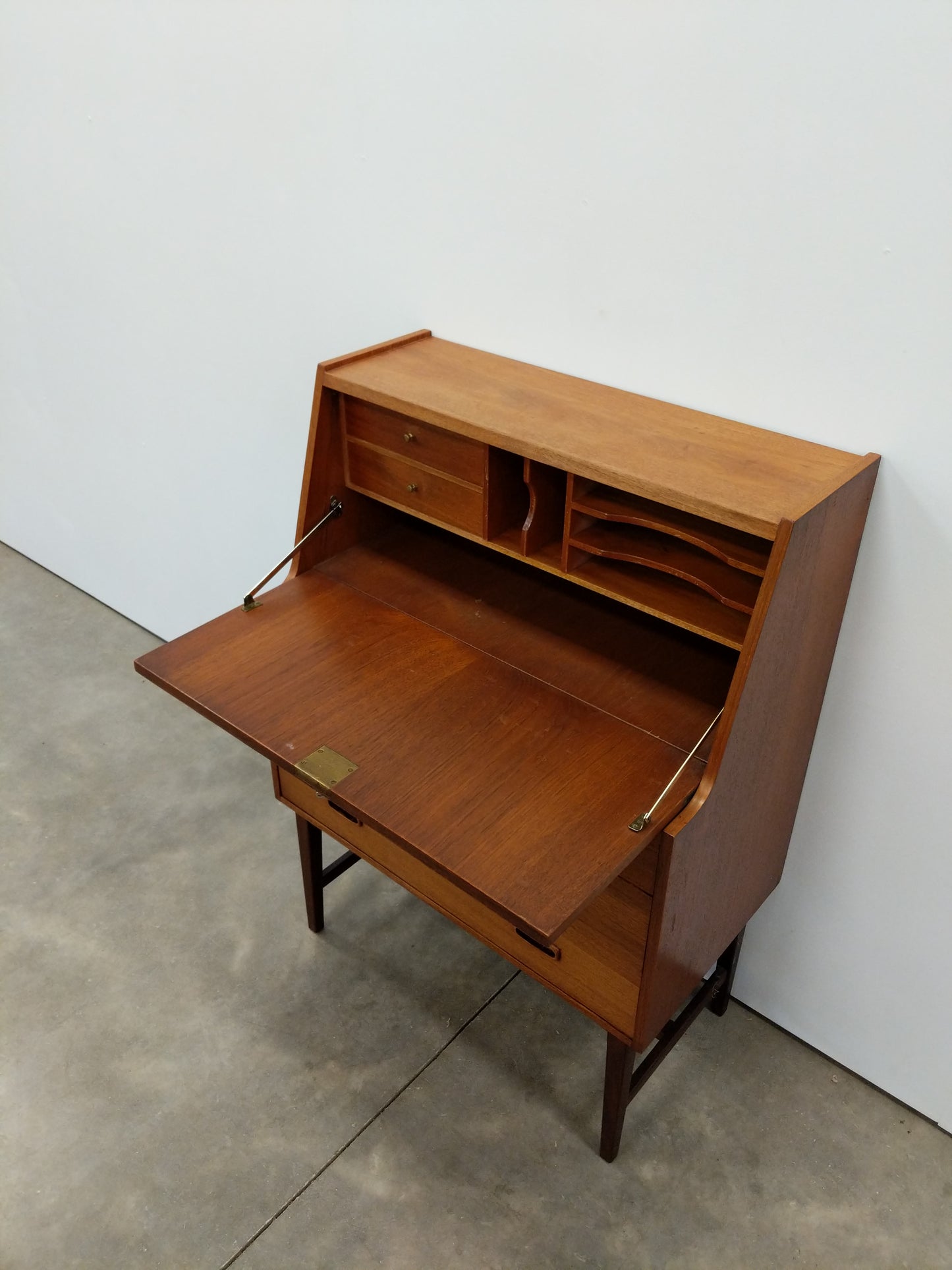 Vintage Mid Century Modern Teak Secretary Desk