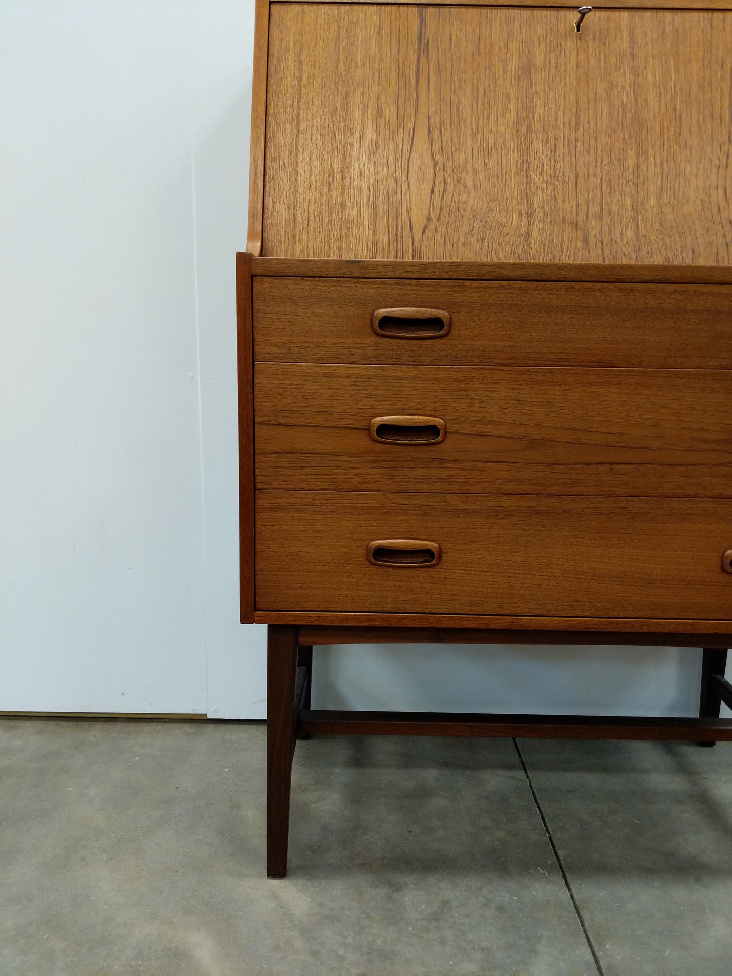 Vintage Mid Century Modern Teak Secretary Desk