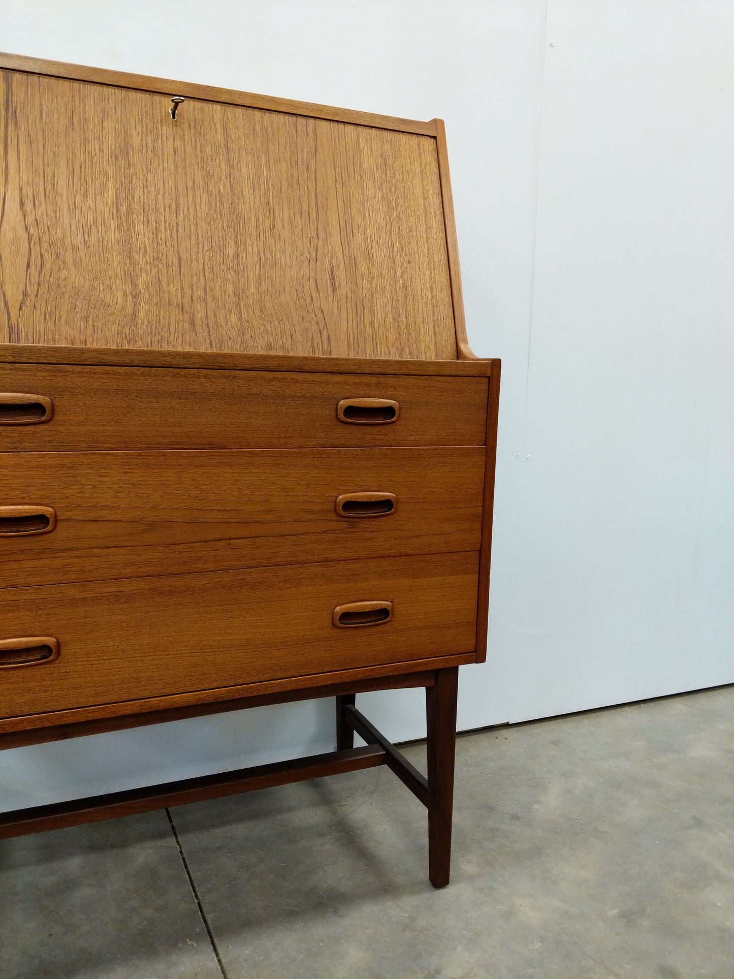 Vintage Mid Century Modern Teak Secretary Desk