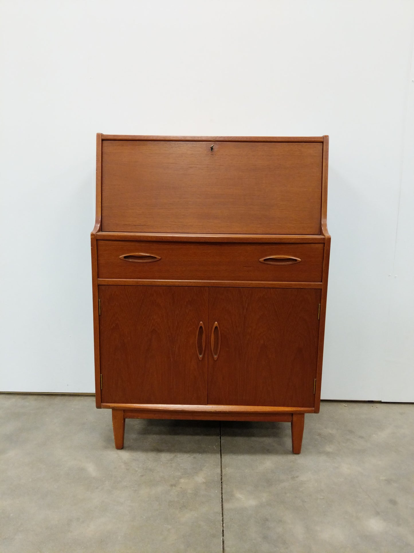 Vintage Mid Century Modern Teak Secretary Desk by Jentique