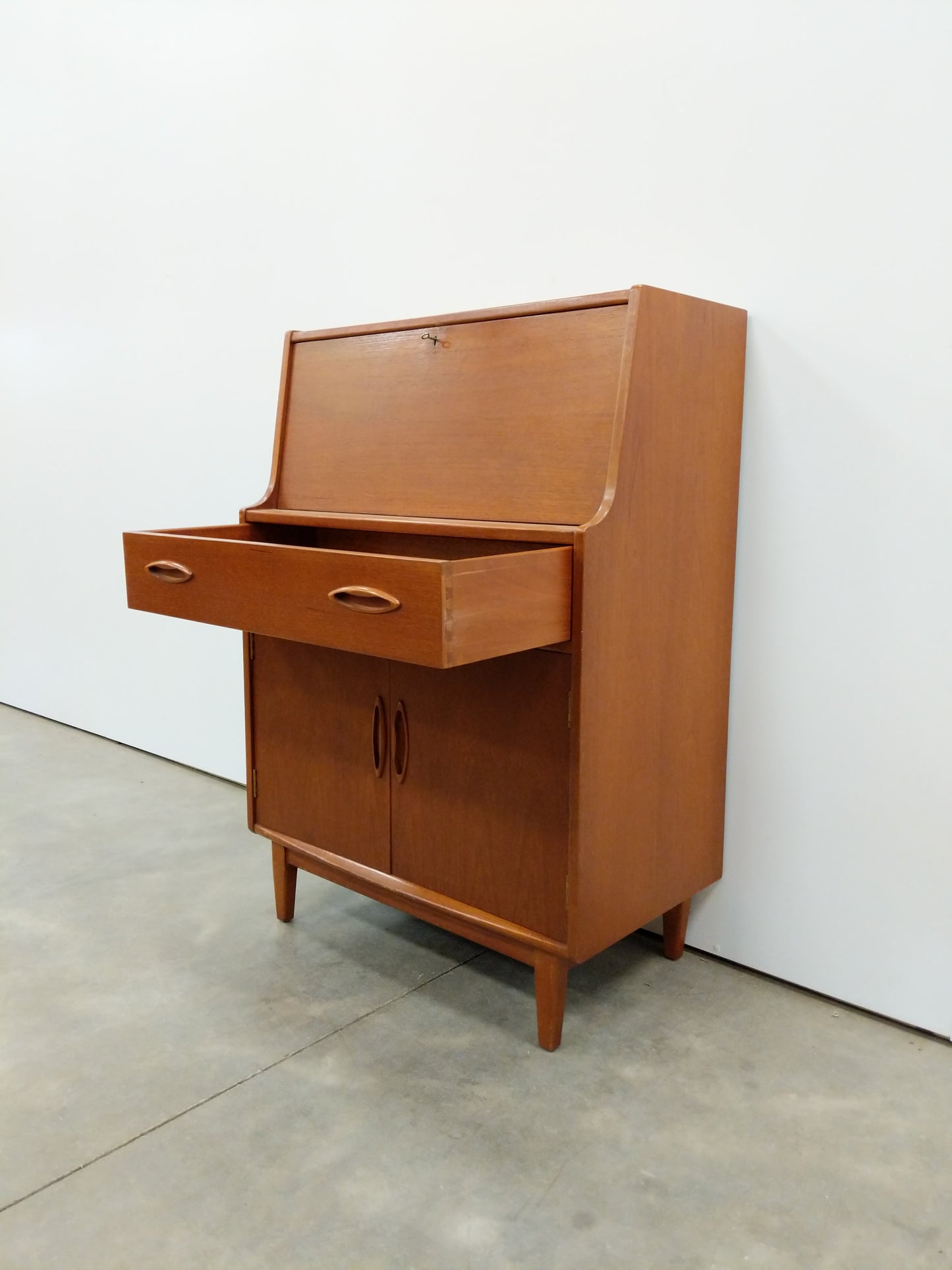 Vintage Mid Century Modern Teak Secretary Desk by Jentique