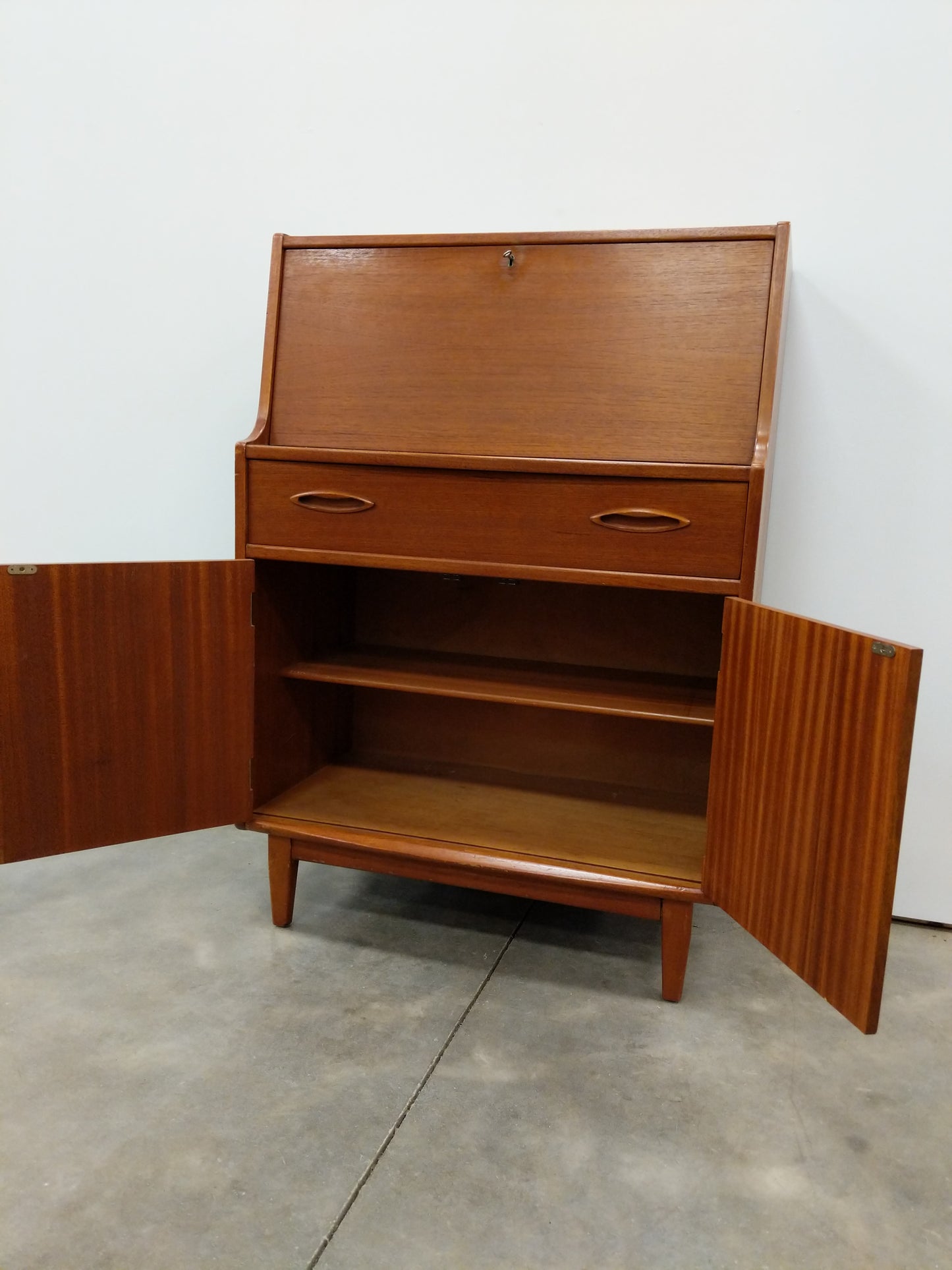 Vintage Mid Century Modern Teak Secretary Desk by Jentique