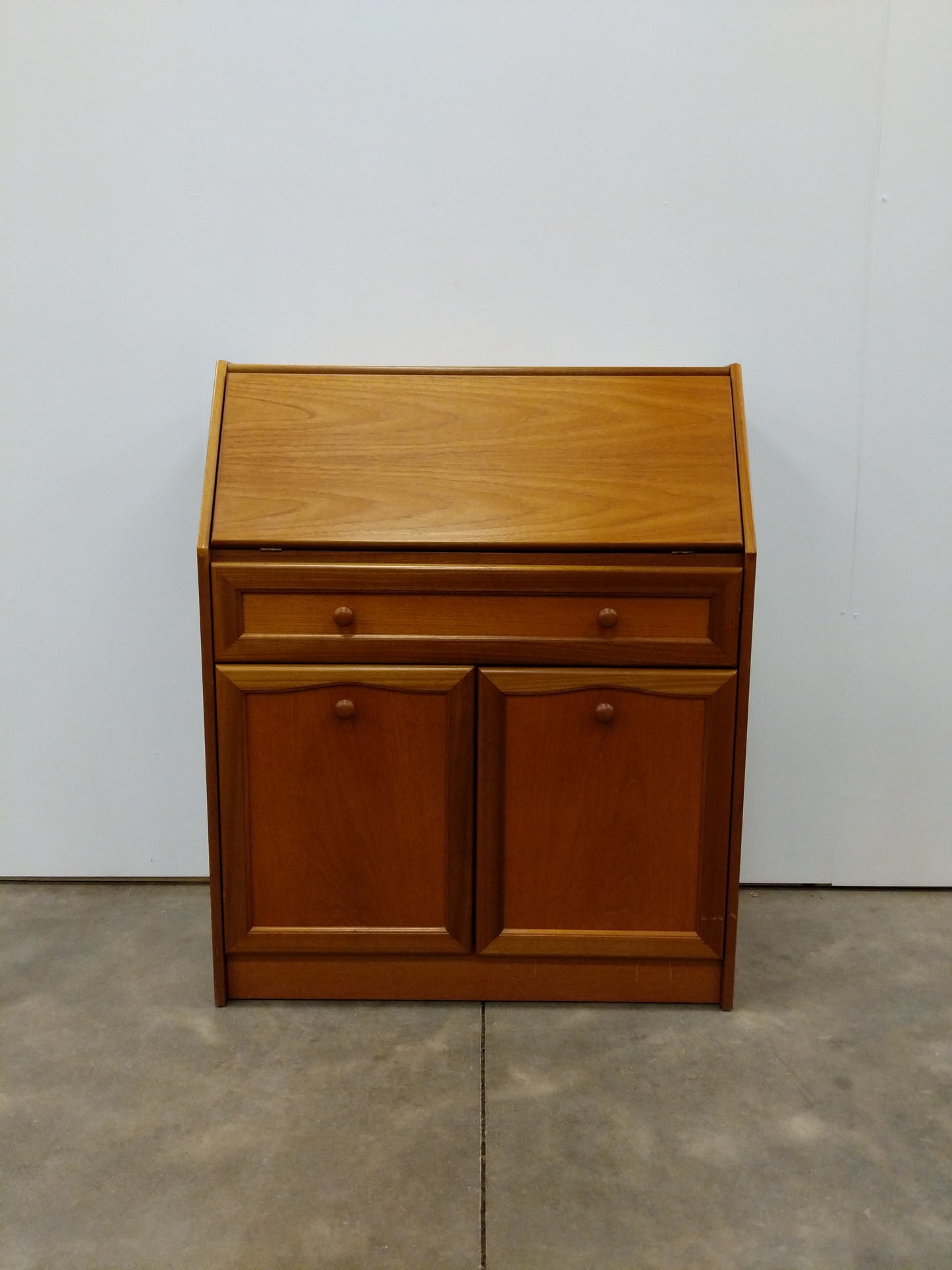 Vintage Mid Century Modern Teak Secretary Desk by Sutcliffe
