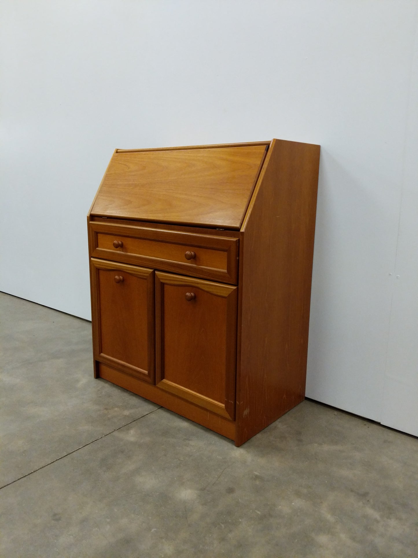 Vintage Mid Century Modern Teak Secretary Desk by Sutcliffe