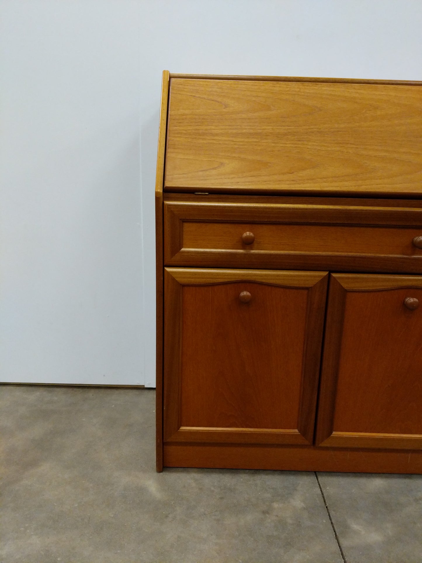 Vintage Mid Century Modern Teak Secretary Desk by Sutcliffe