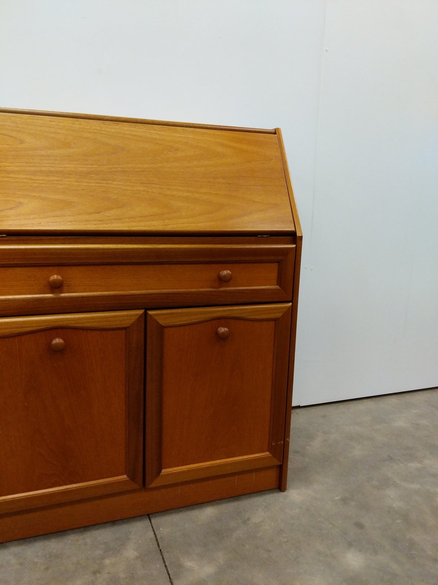 Vintage Mid Century Modern Teak Secretary Desk by Sutcliffe