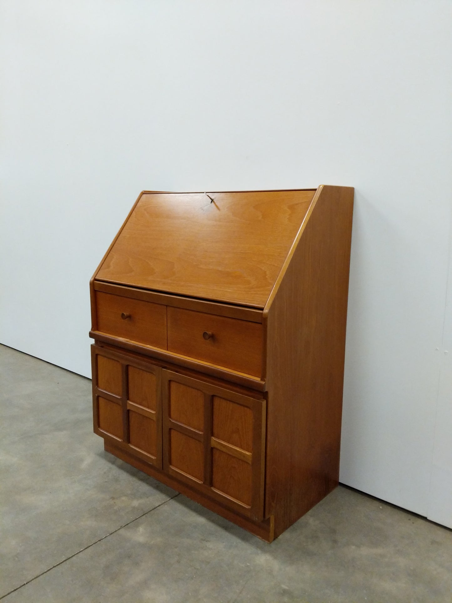 Vintage Mid Century Modern Teak Secretary Desk by Nathan